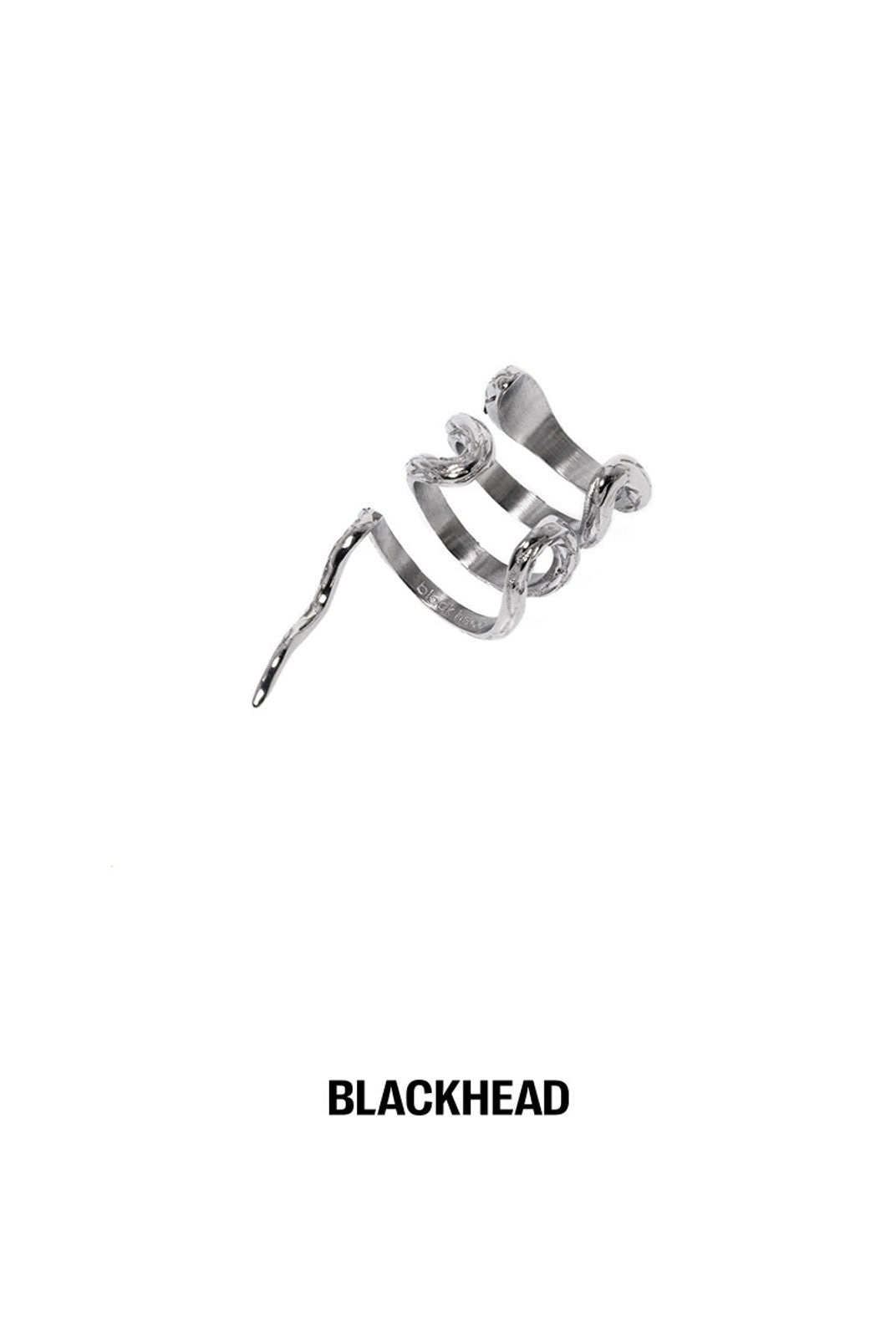 BLACKHEAD Snake Shape Ear Cuff in Silver