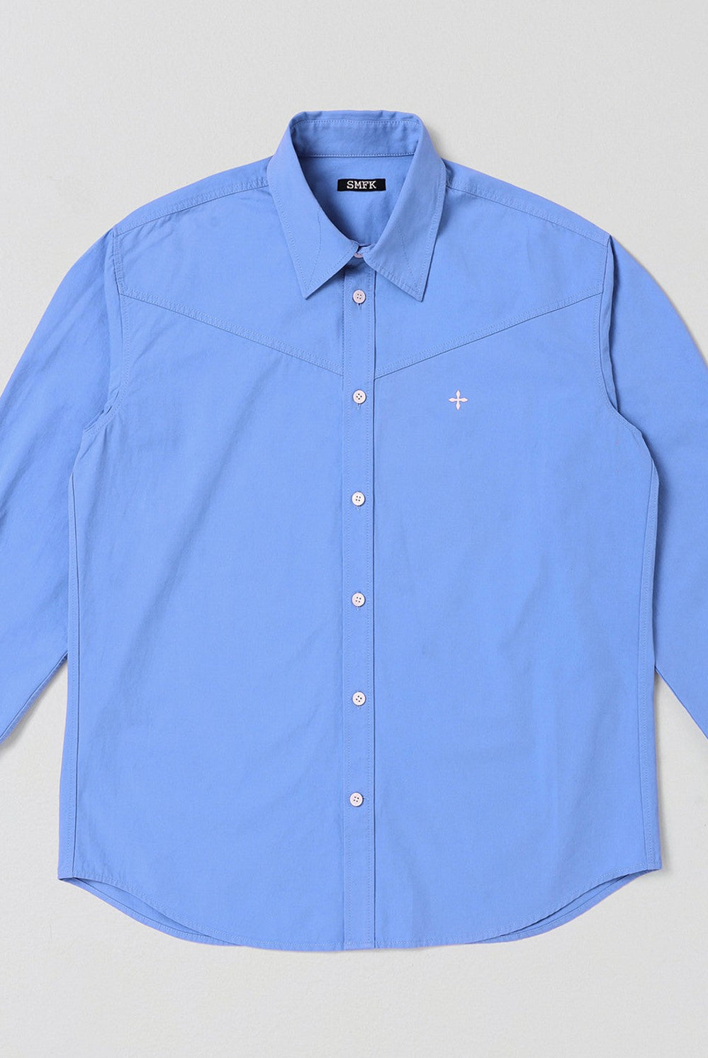 SMFK Cross Badge Cotton Cargo Shirt in Sky Blue