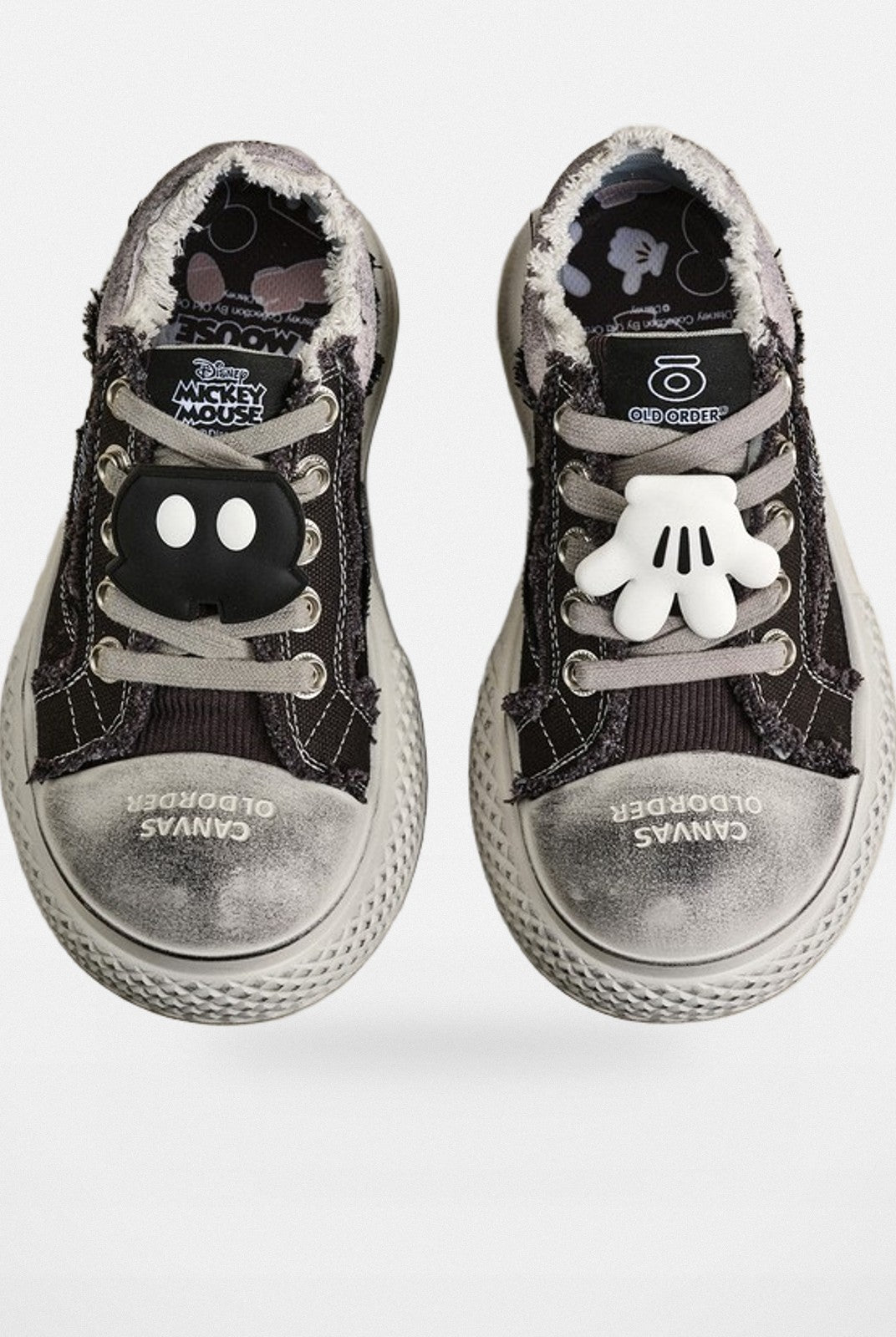 OLDORDER Mickey Mouse Chunky Platform Sneakers in Black