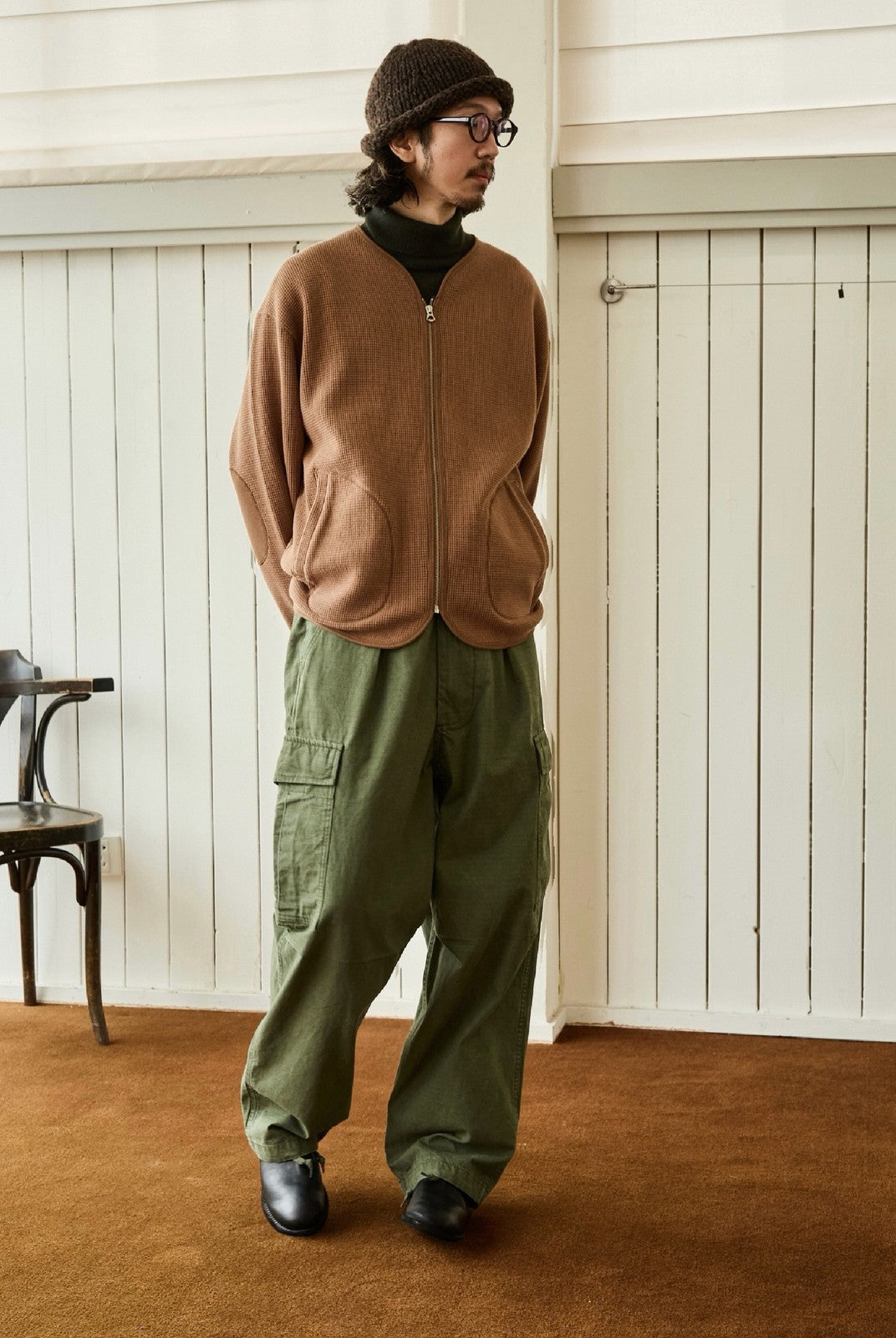 USAGE Heavyweight Ripstop M51 Cargo Pants in Olive - On Male Model