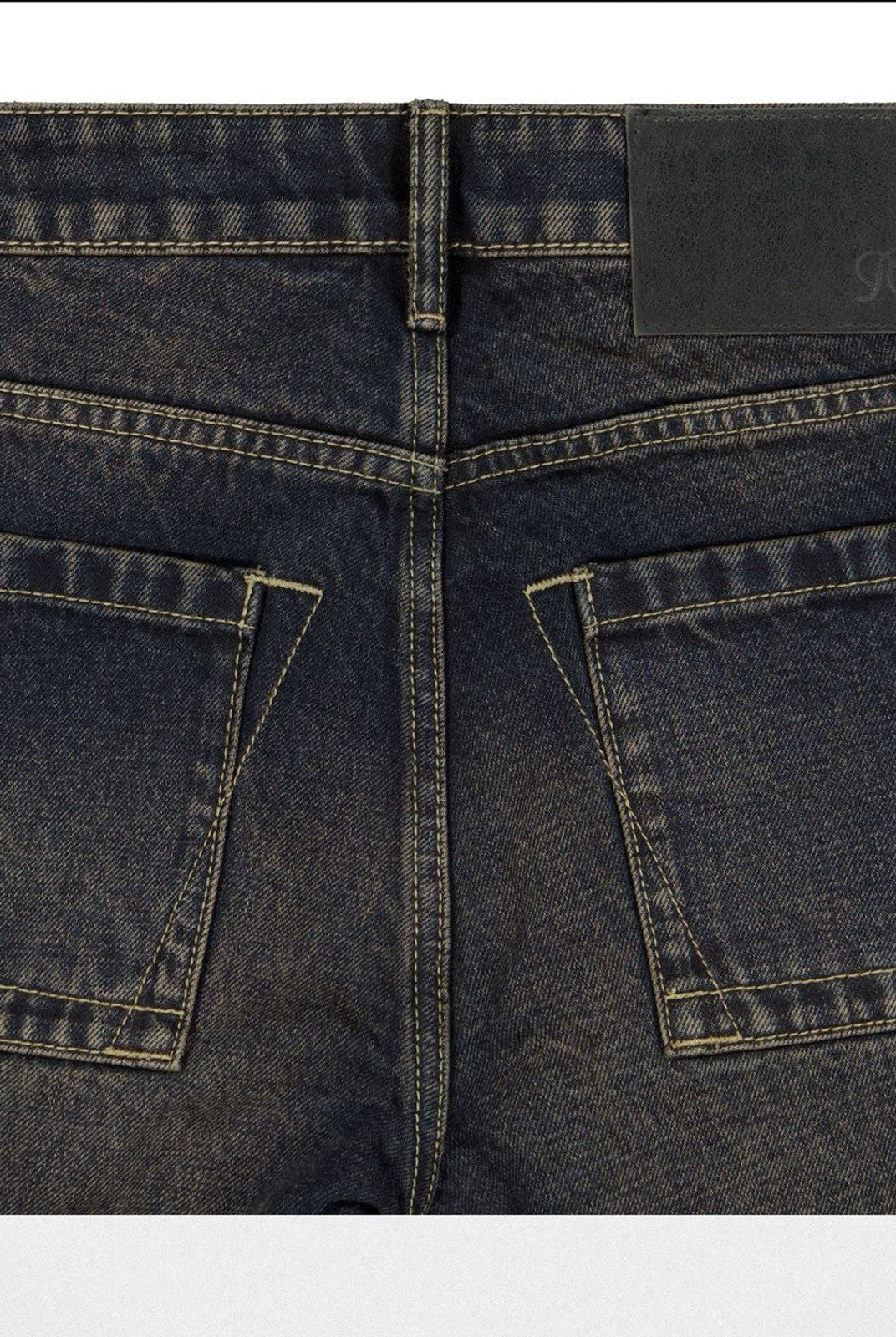 FaxCopyExpress Distressed Slim Flare Jeans in Black - Detail