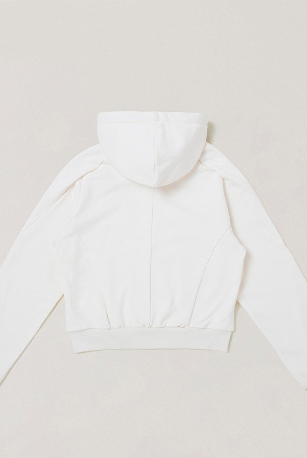SMFK Garment Dyed Cotton Zip Up Hoodie in White