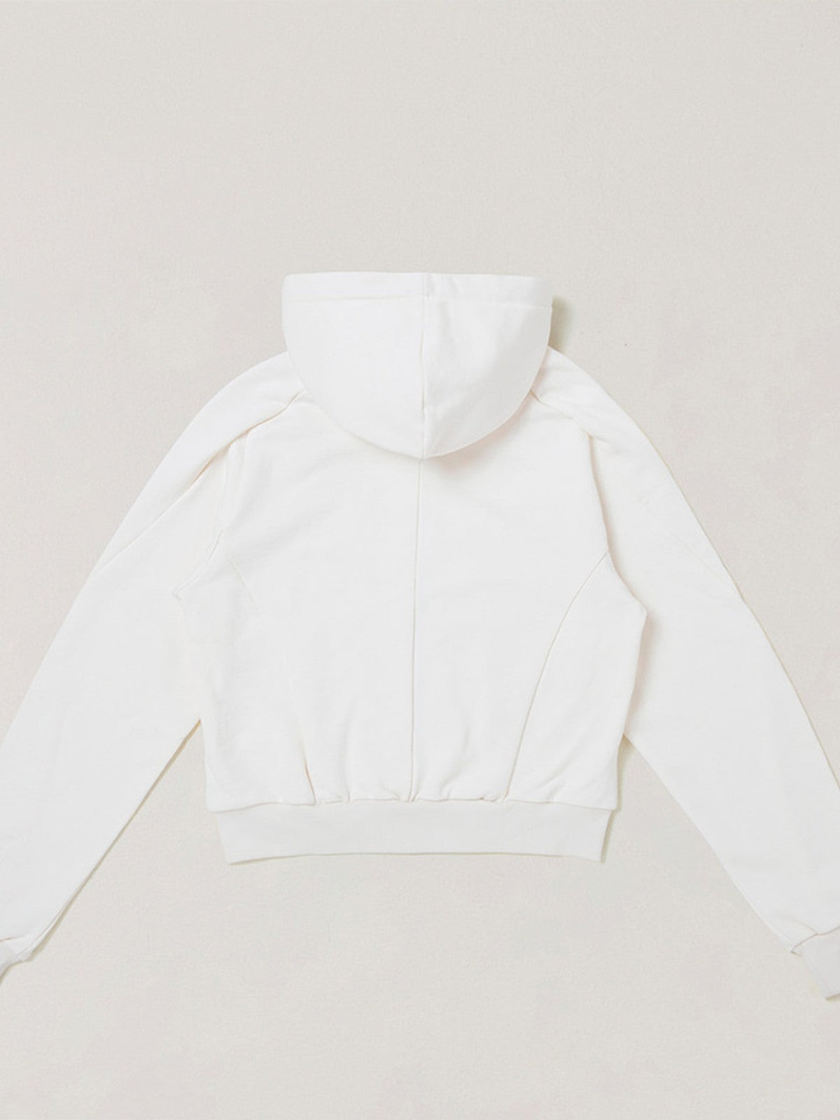 SMFK Garment Dyed Cotton Zip Up Hoodie in White