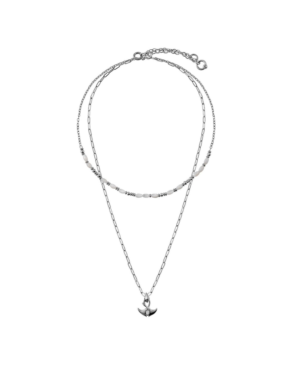 BLACKHEAD Double Layer Manta Ray Necklace in Silver
