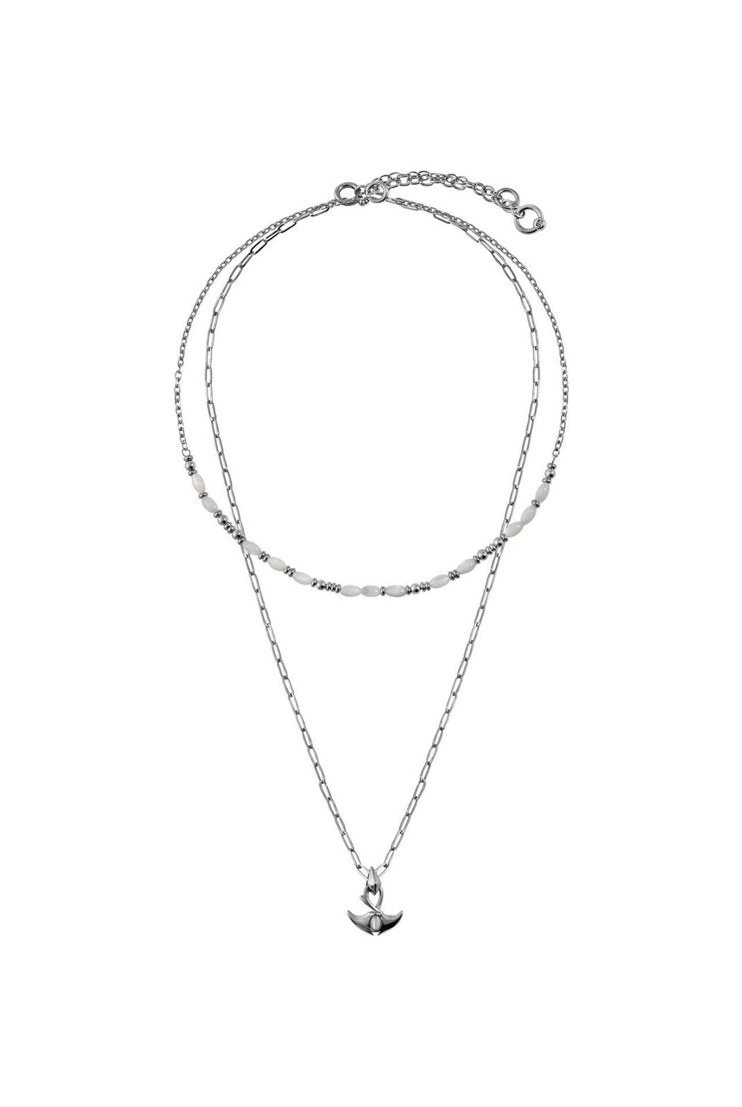 BLACKHEAD Double Layer Manta Ray Necklace in Silver