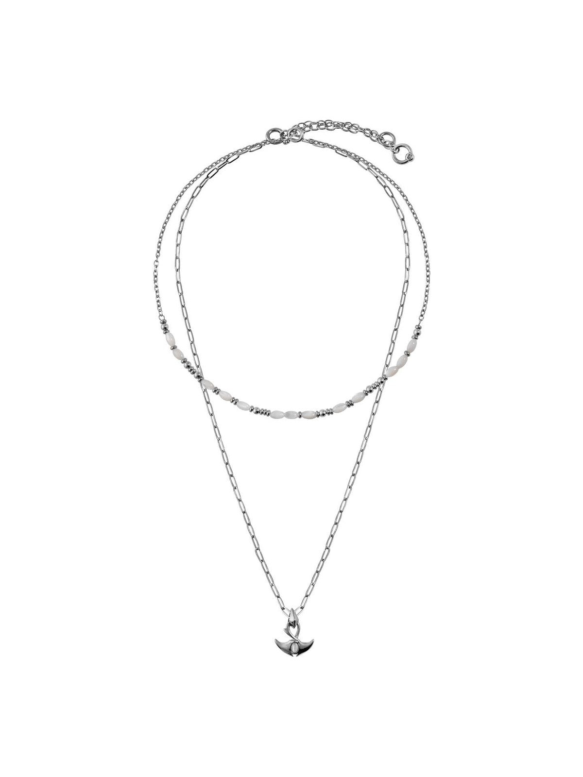 BLACKHEAD Double Layer Manta Ray Necklace in Silver