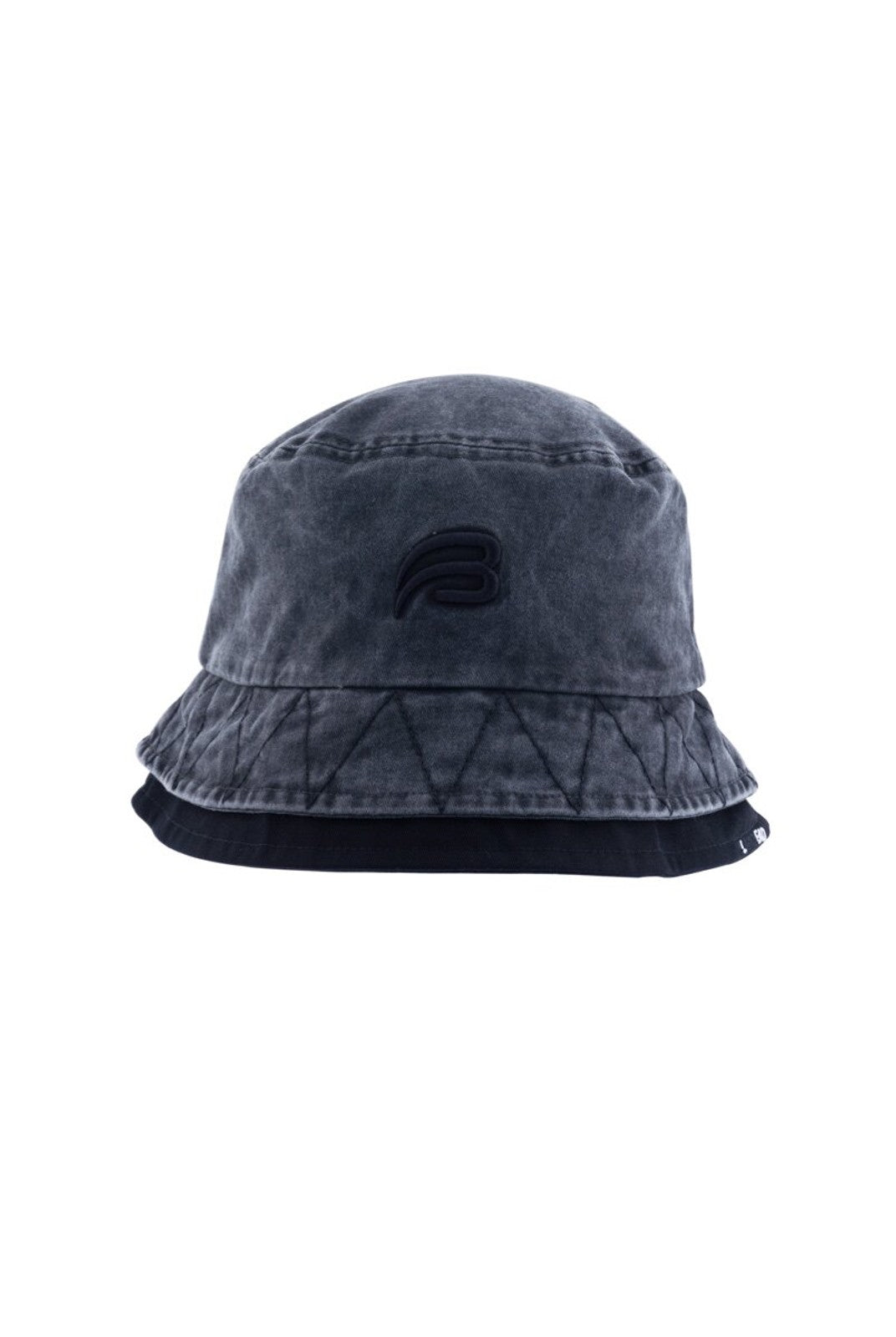 BLACKHEAD Washed Cotton Double Brim Bucket Hat in Gray