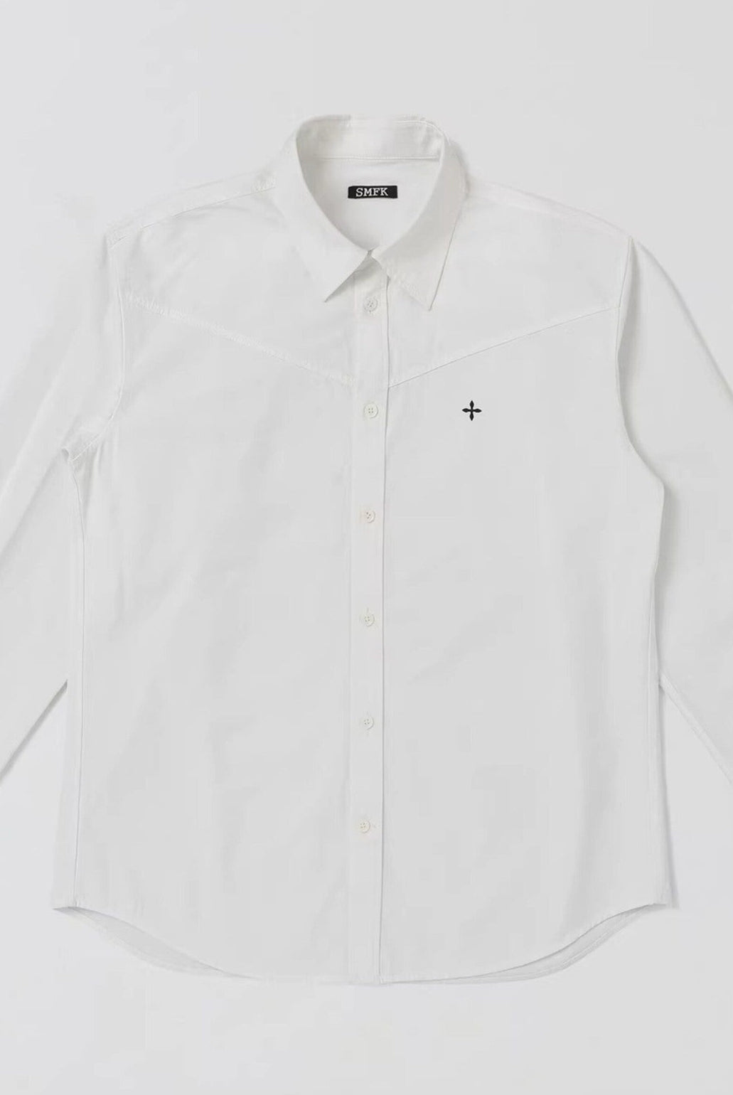 SMFK Cross Badge Cotton Cargo Shirt in White