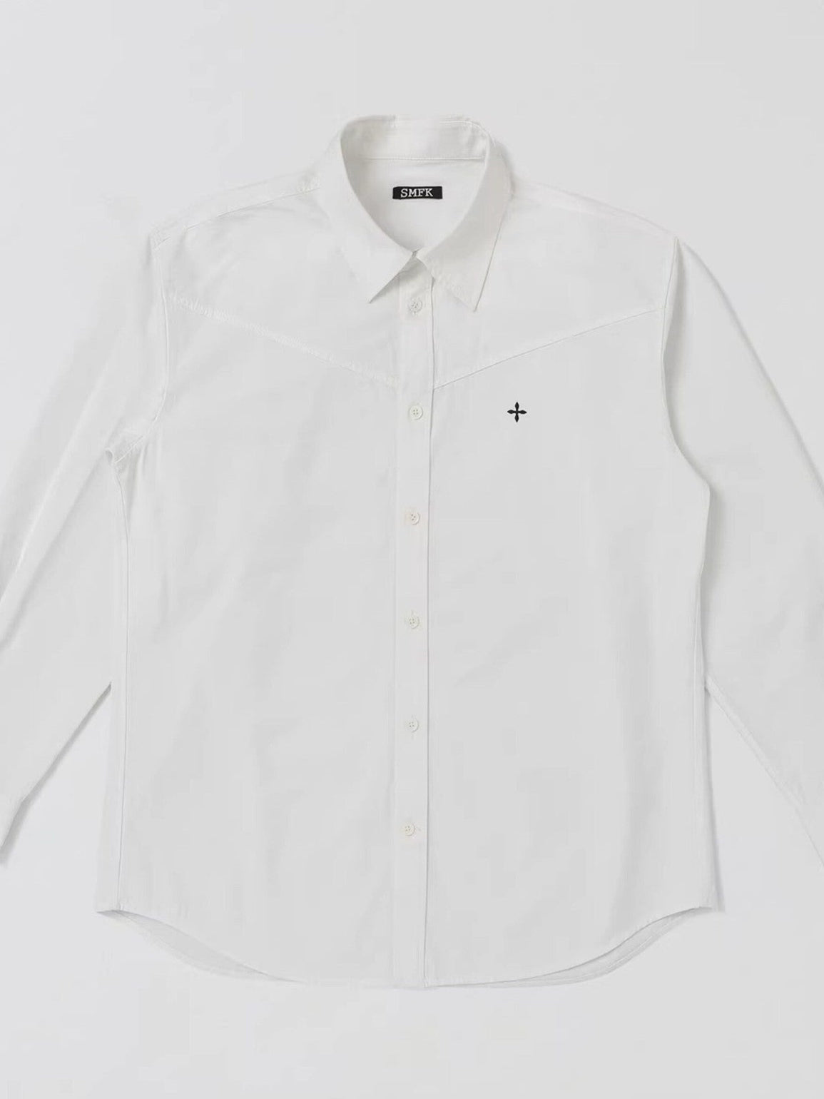 SMFK Cross Badge Cotton Cargo Shirt in White