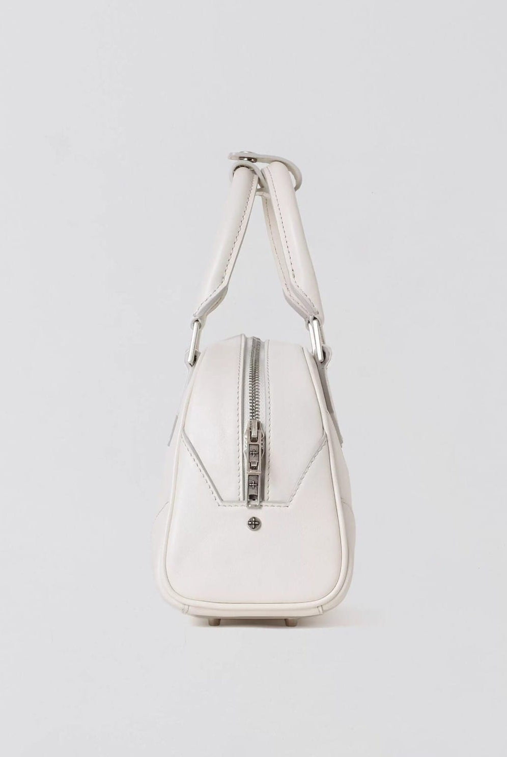SMFK Phantom Leather Top Handle Bag in White