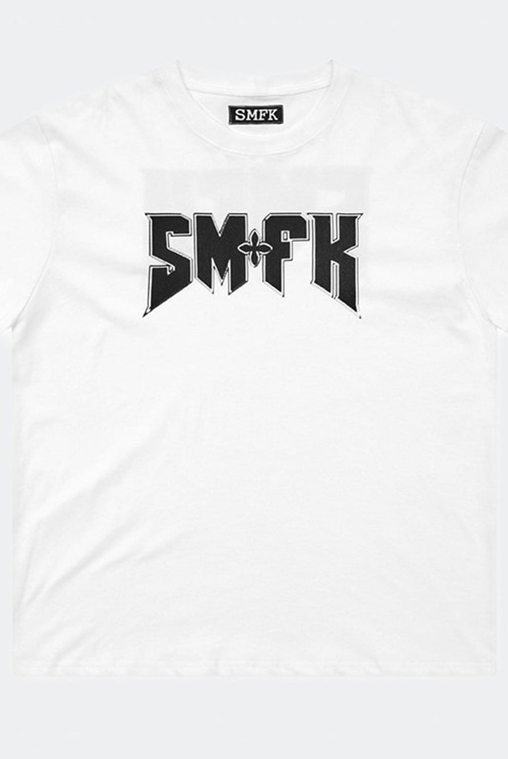 SMFK Metallic Logo Cotton T Shirt in White