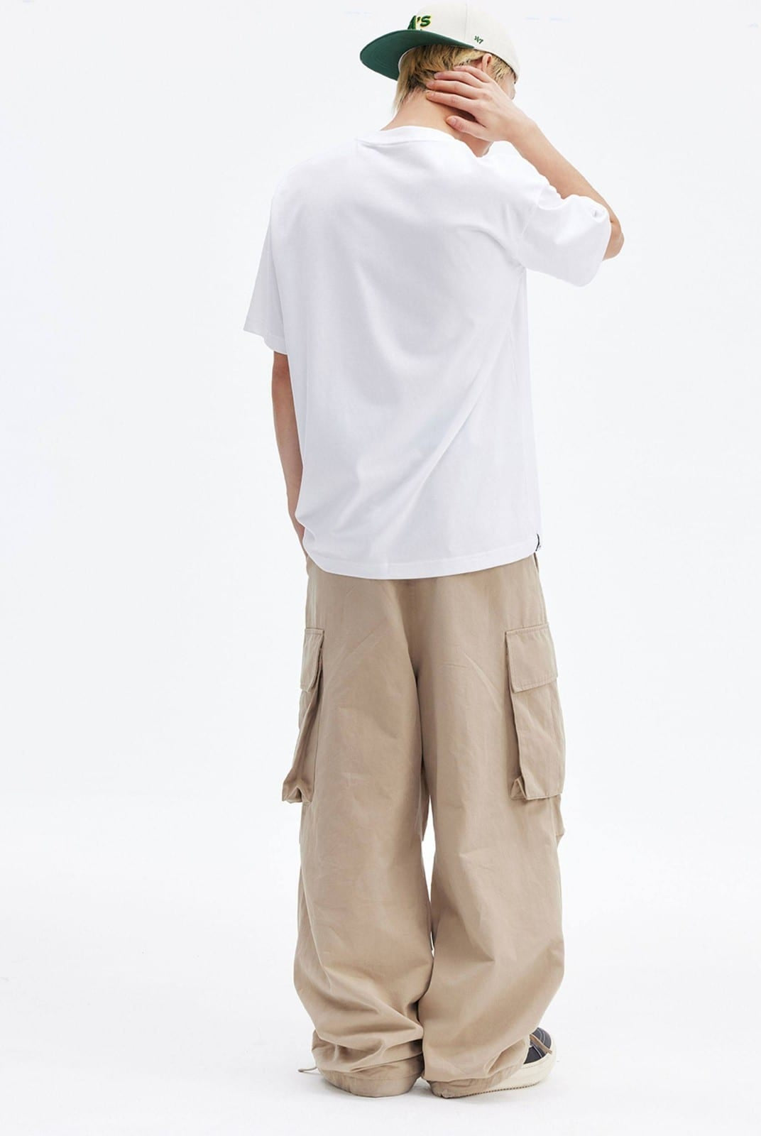MEDM Cooling Cotton Blend T Shirt in White - On Model