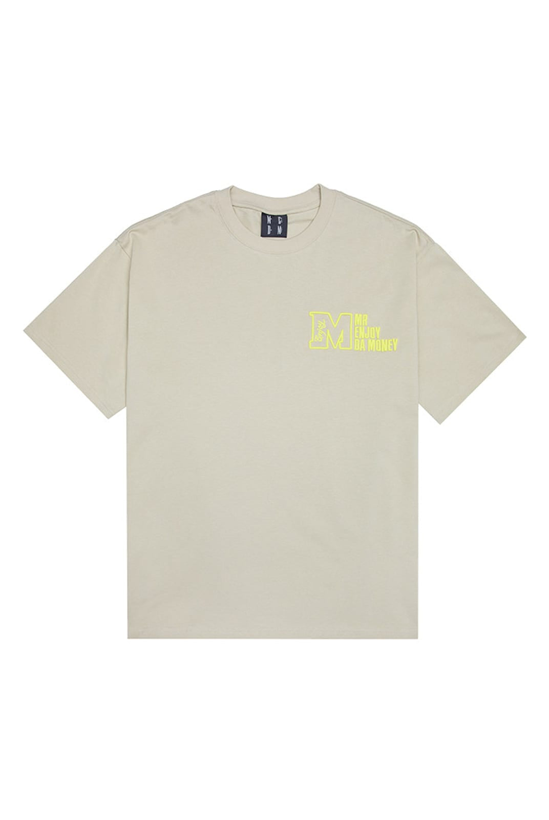MEDM Half Sleeve Cotton Logo T Shirt in Beige