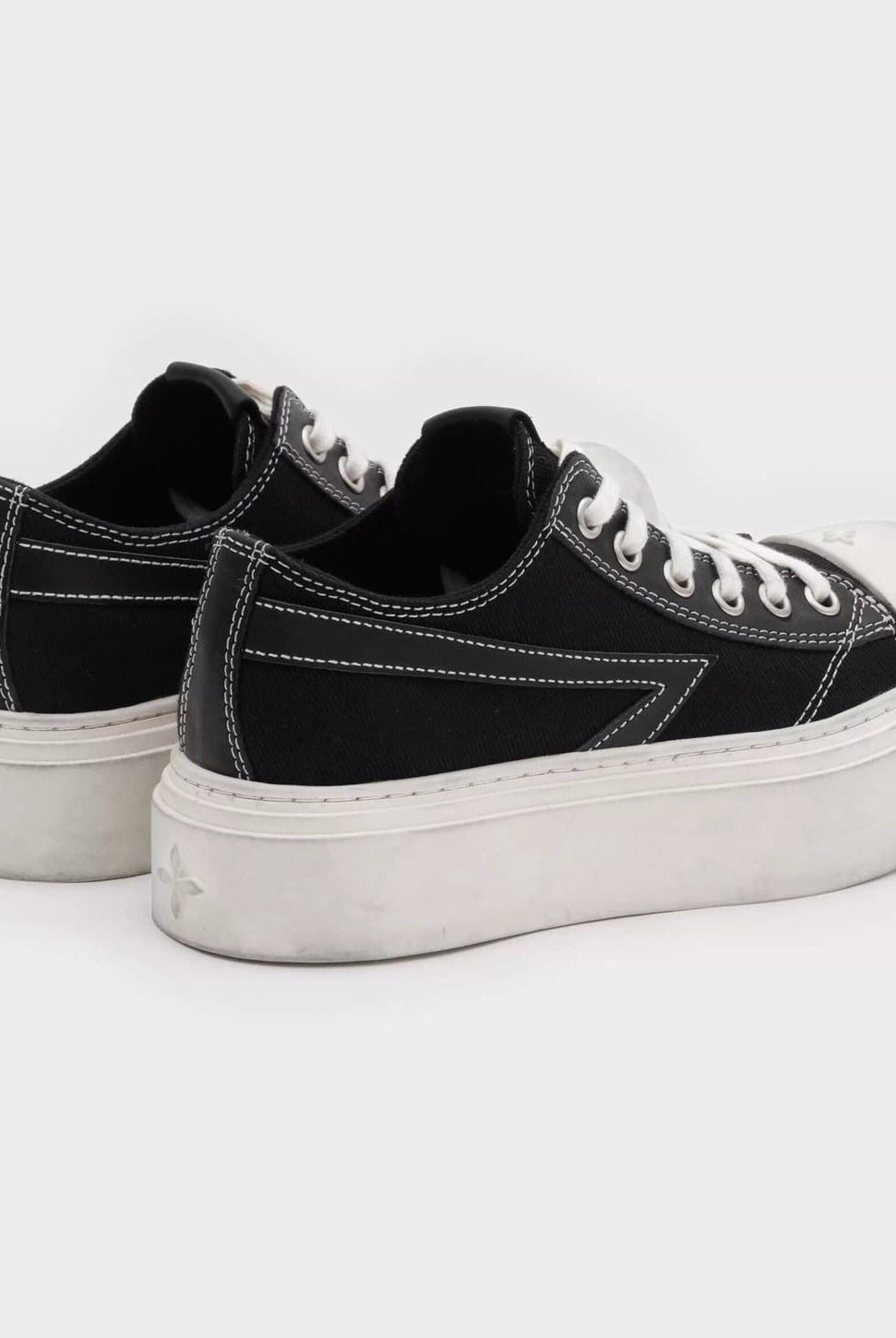 SMFK Distressed Canvas Skate Sneakers in Black