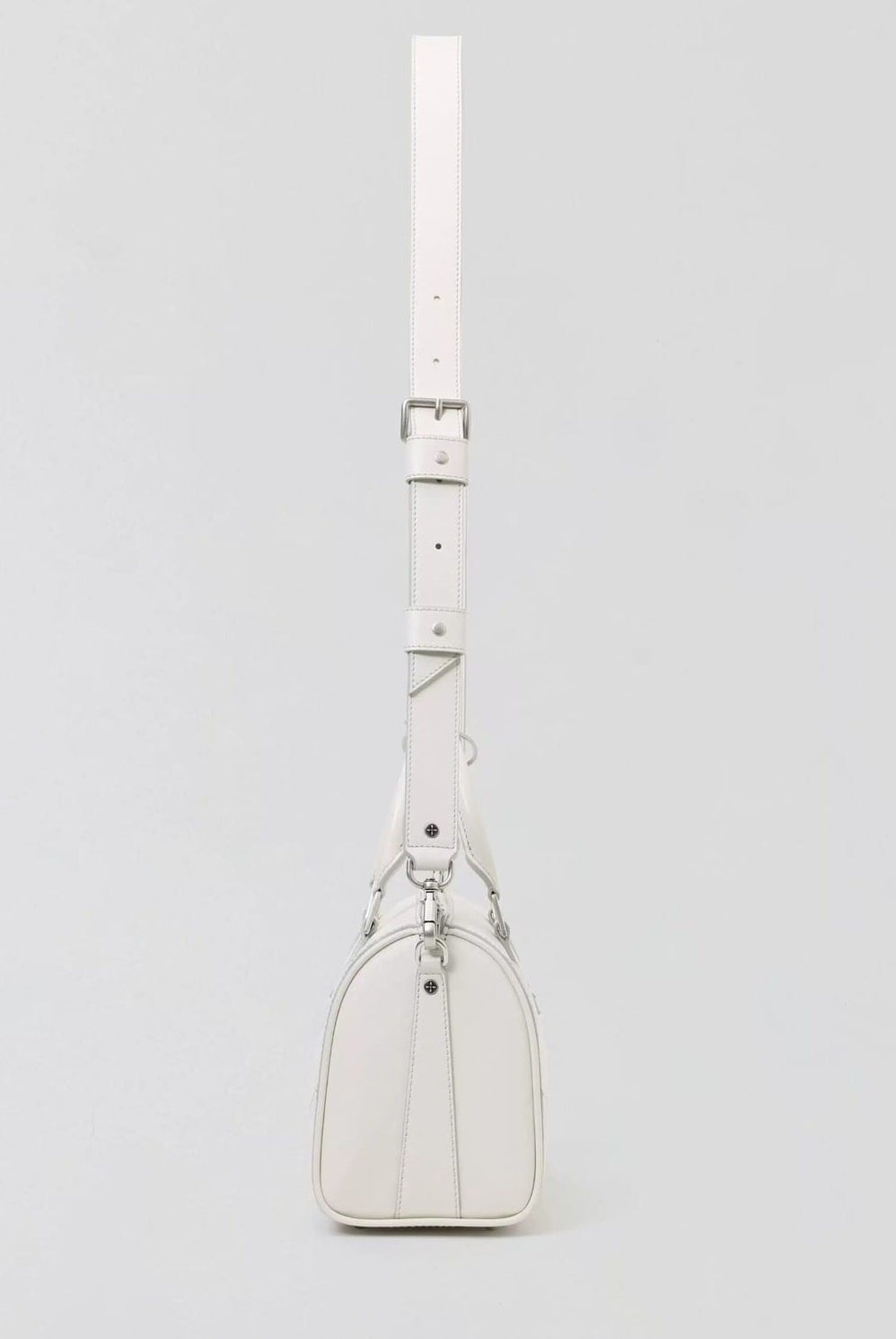 SMFK Medium Leather Cross Motif Handbag in White