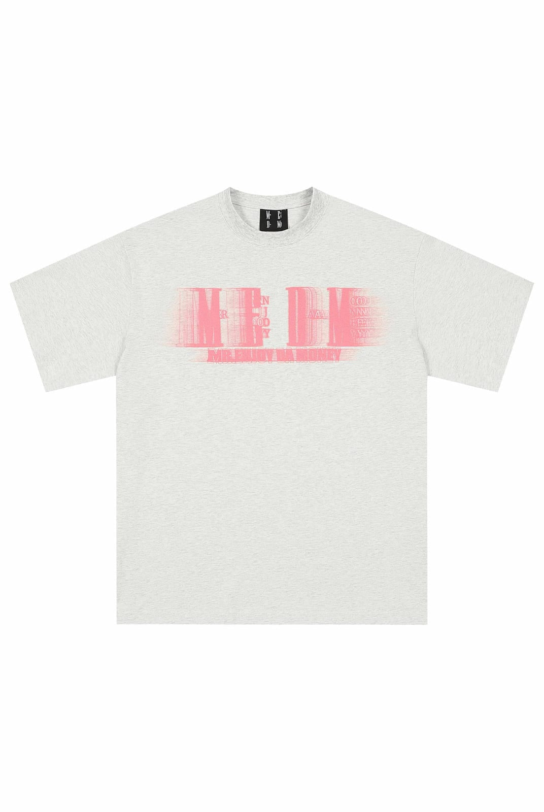 MEDM Glitch Logo Graphic Cotton T Shirt in Gray