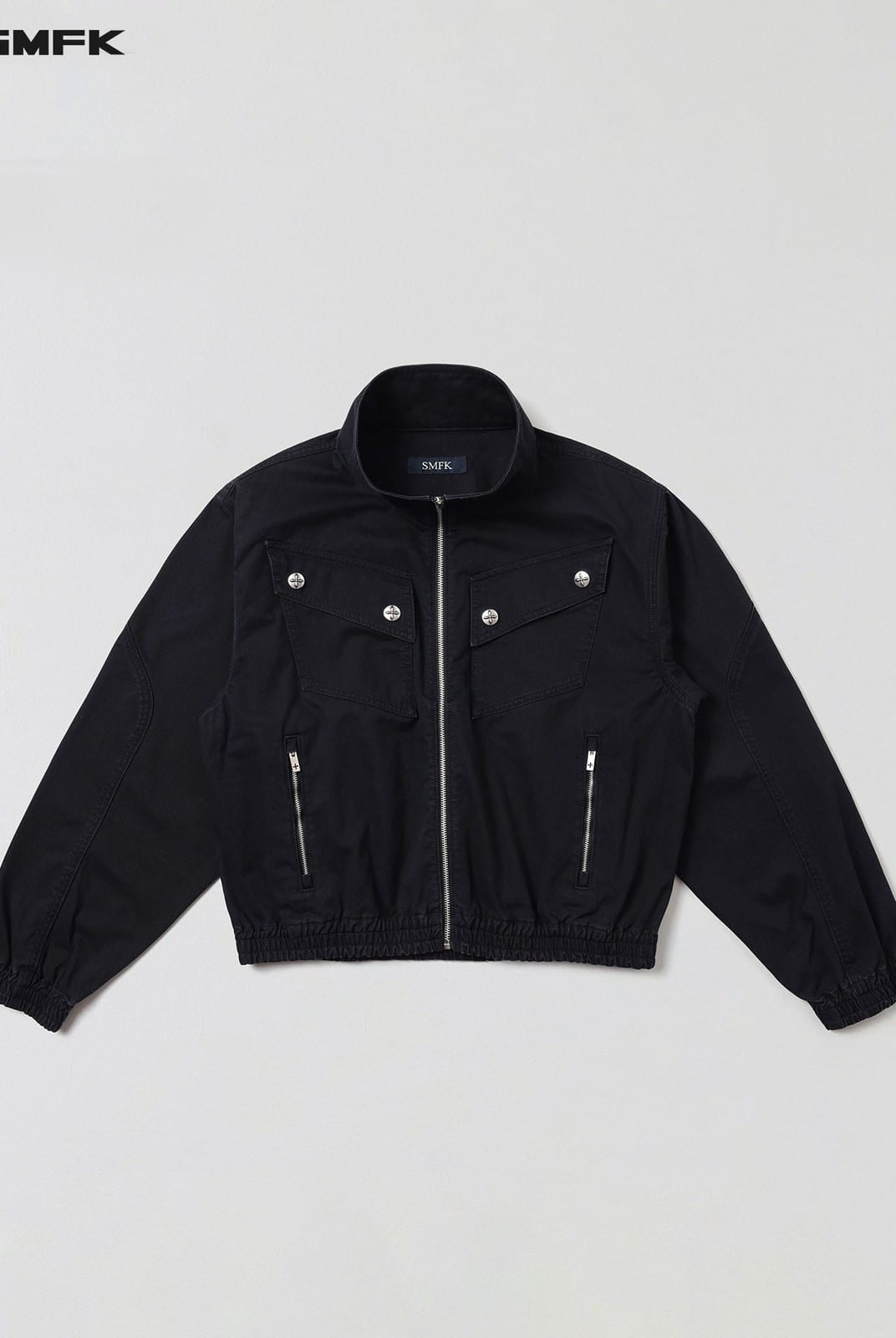 SMFK Cotton Cargo Track Jacket in Black