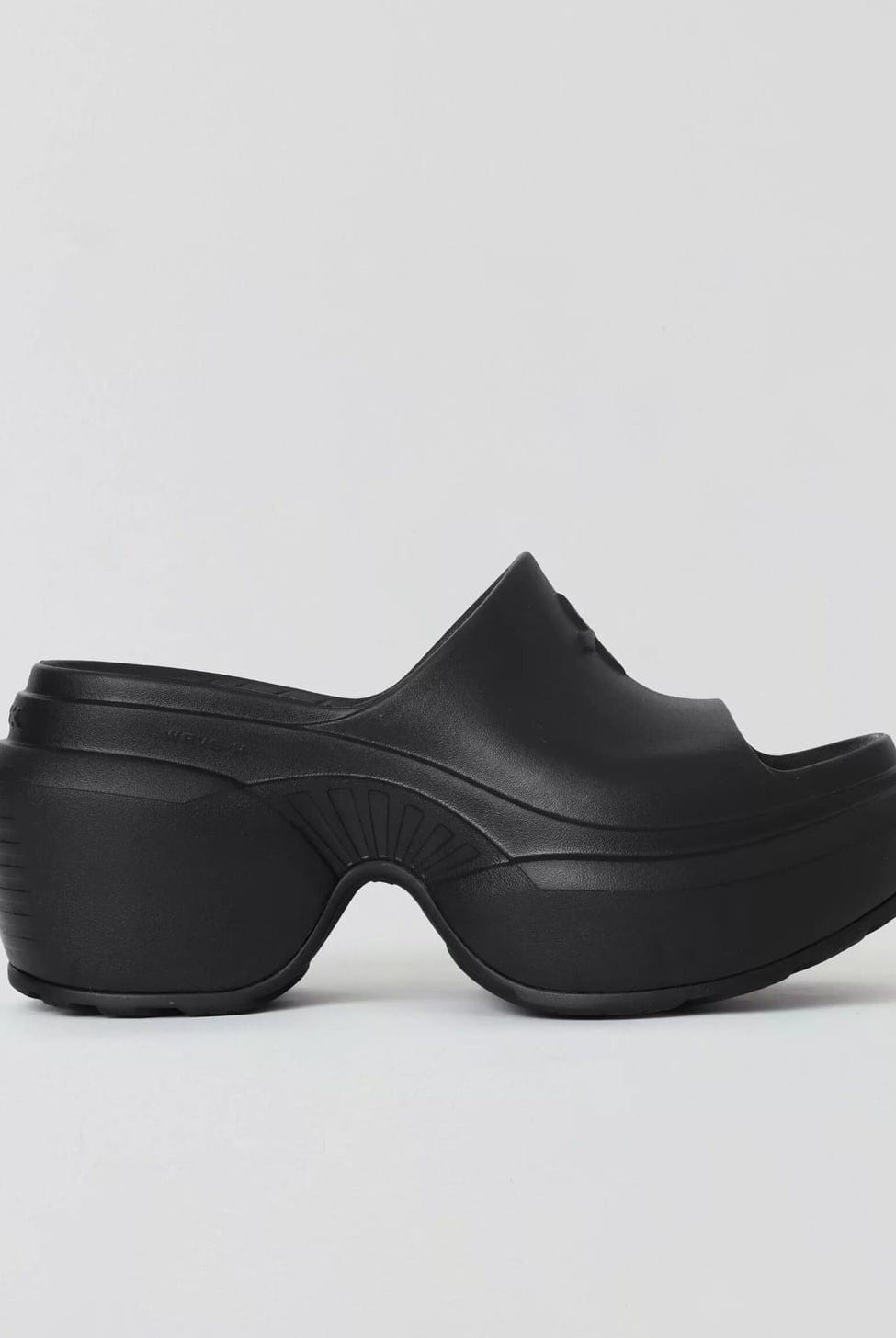 SMFK Molded Platform Slide Sandals in Black