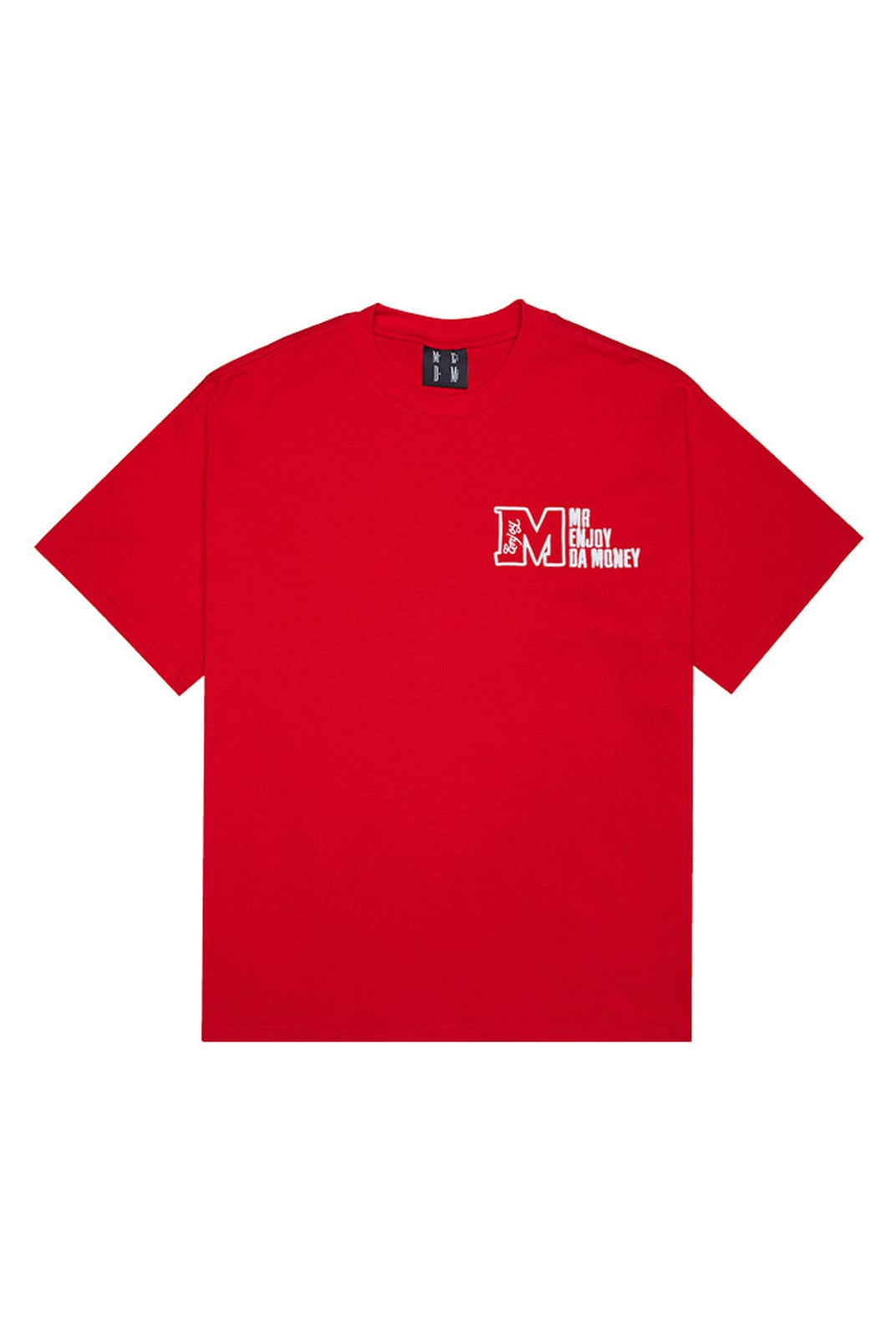 MEDM Half Sleeve Cotton Logo T Shirt in Red