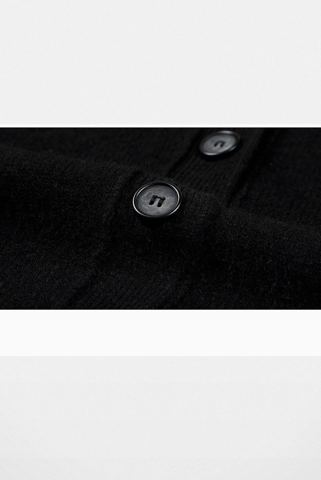 MEDM Floral Embroidered Knit Cardigan in Black - Detail