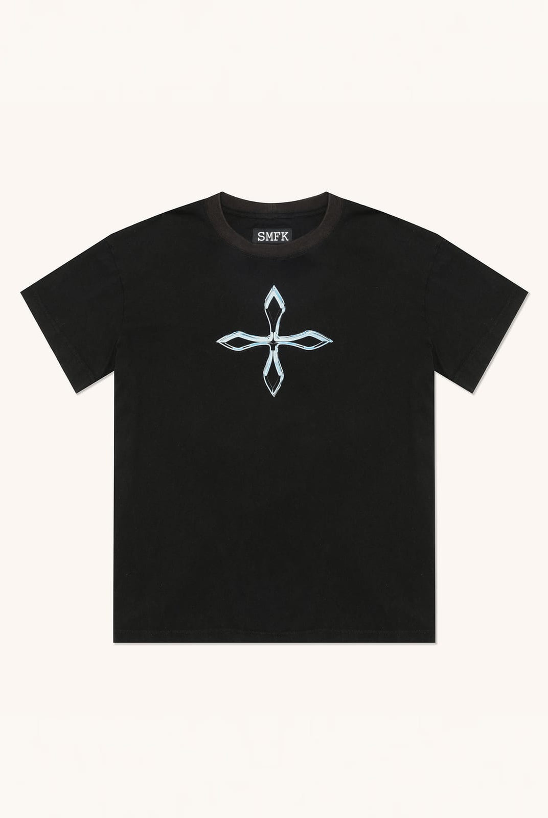 SMFK Cross Graphic Cotton T Shirt in Black