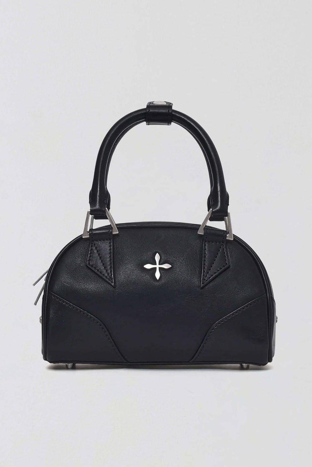 SMFK Phantom Leather Top Handle Bag in Black