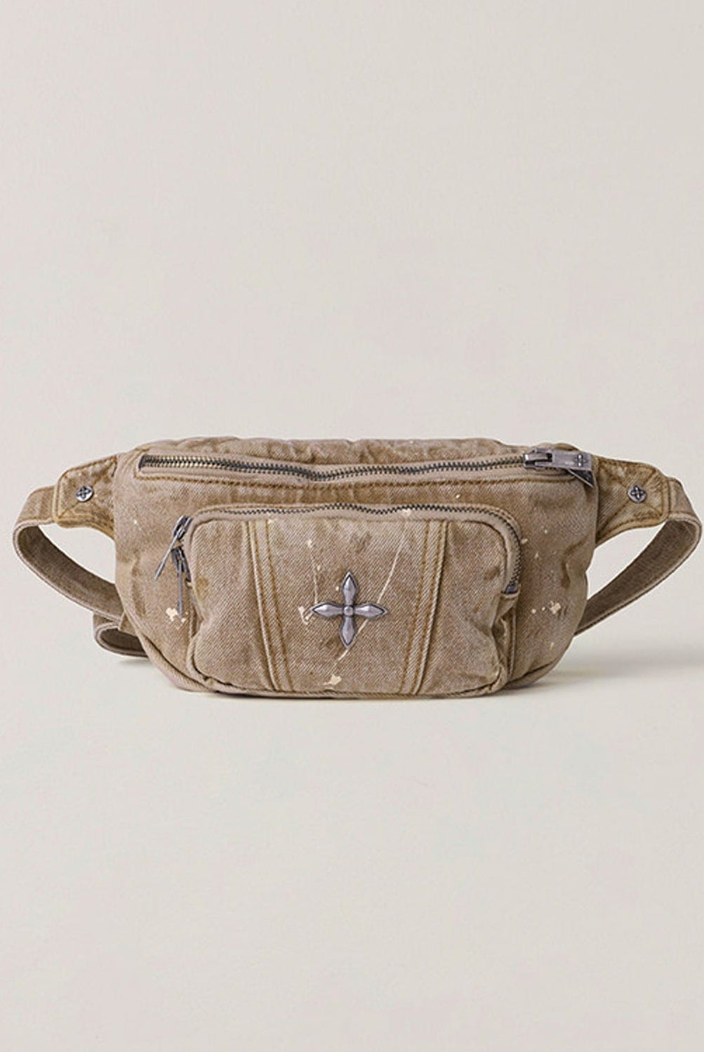 SMFK Distressed Denim Waist Bag in Denim