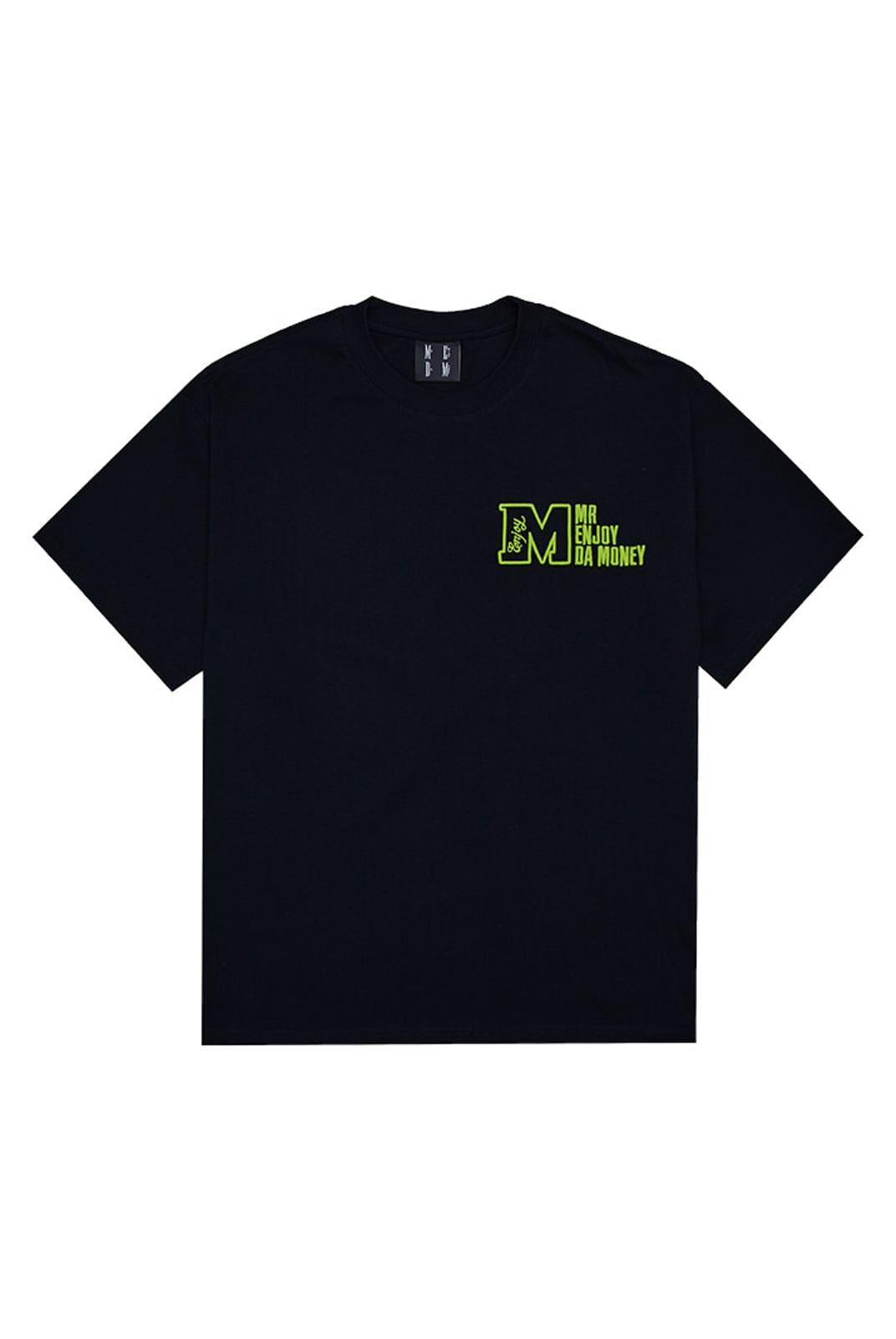 MEDM Half Sleeve Cotton Logo T Shirt in Black
