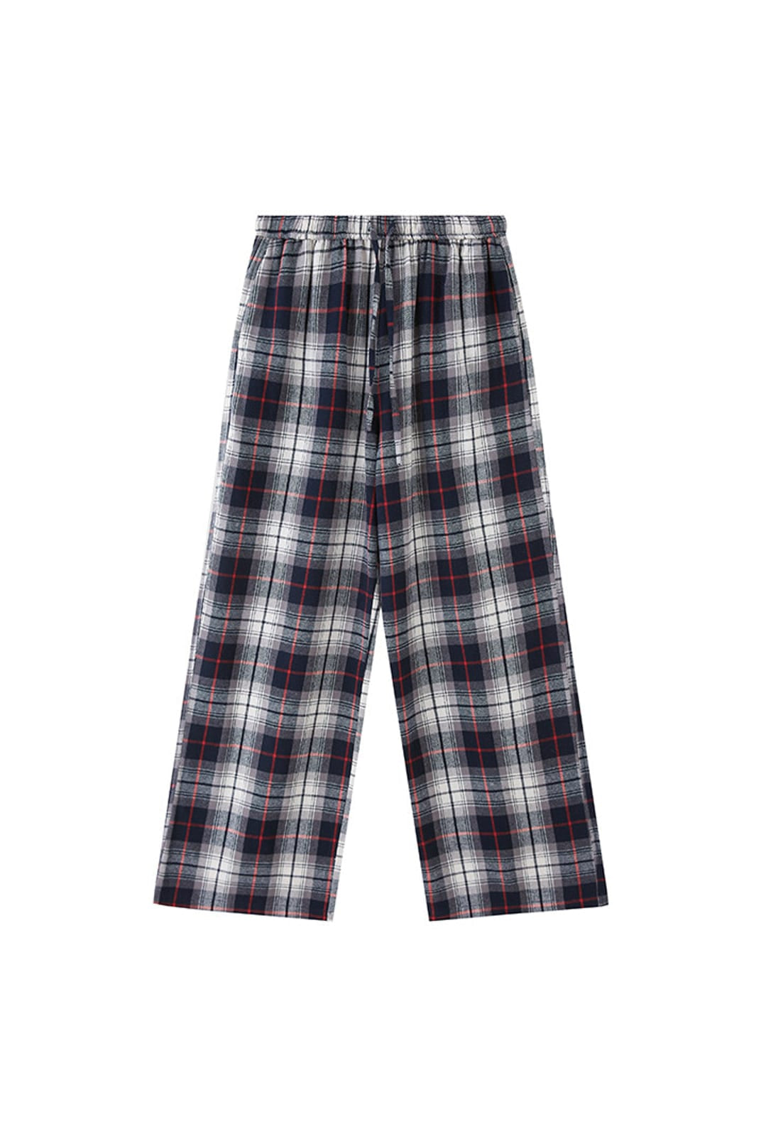 SweetChilling Plaid Cotton Lounge Pants in White