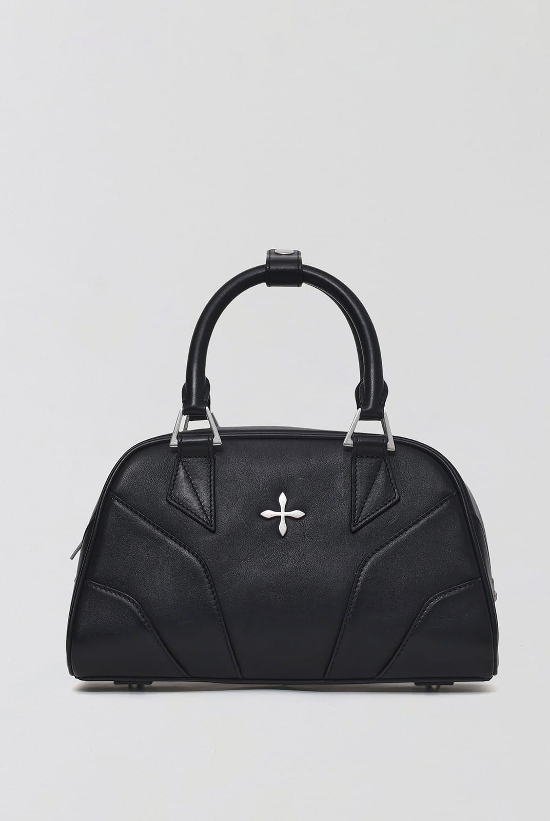 SMFK Phantom Leather Top Handle Bag in Black
