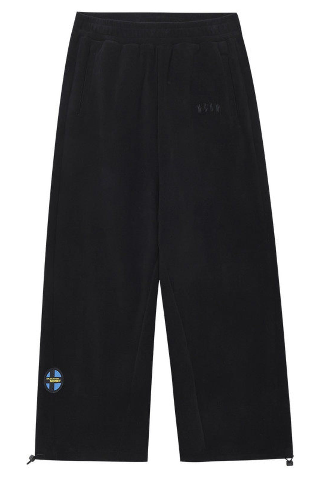 MEDM Polar Fleece Zip Hoodie Jogger Set in Black