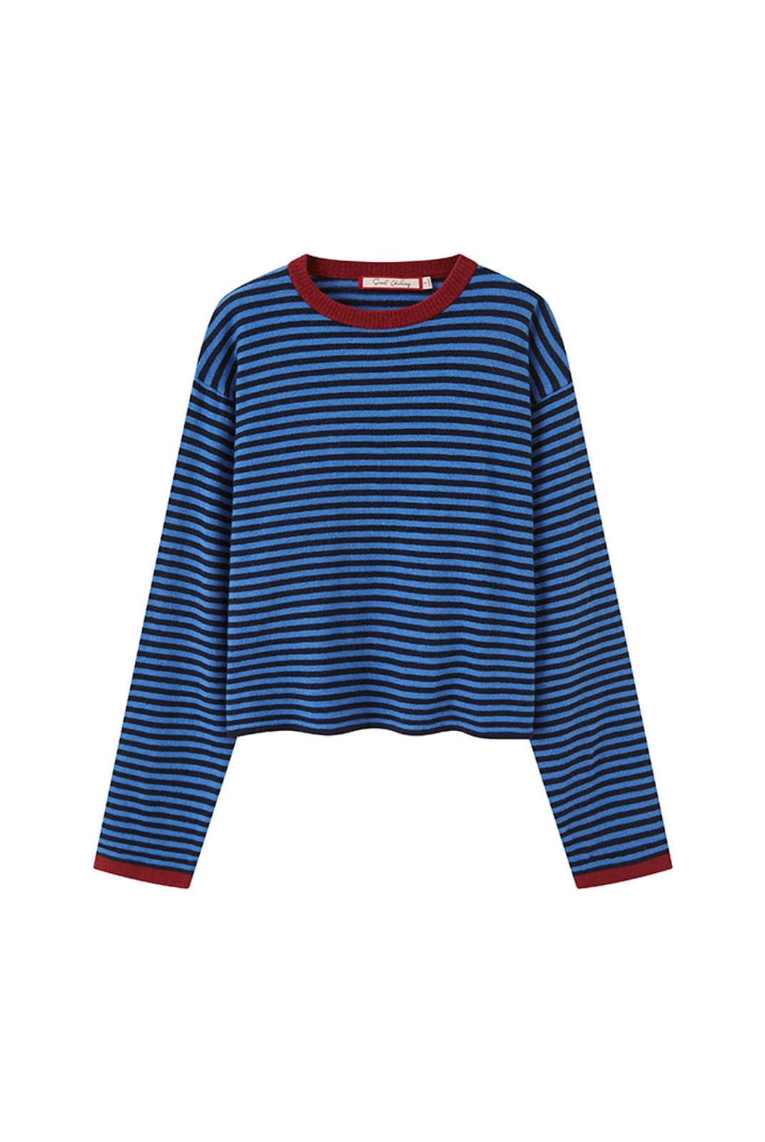 SweetChilling Striped Wool Blend Crewneck Sweater in Blue