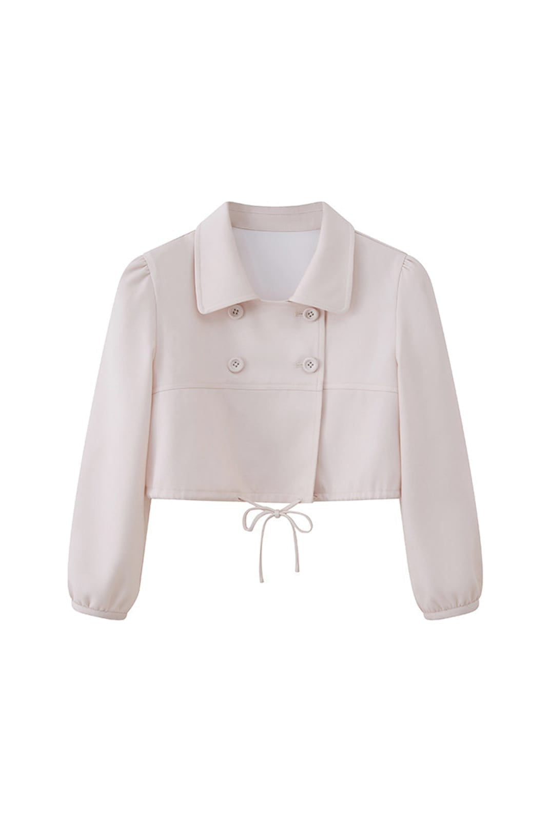 SweetChilling Double Breasted Tie Hem Crop Top in White
