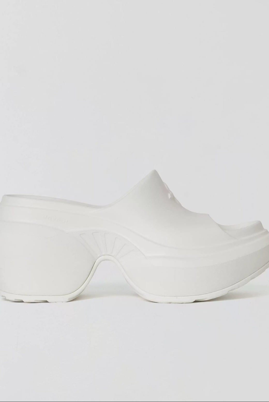 SMFK Molded Platform Slide Sandals in White