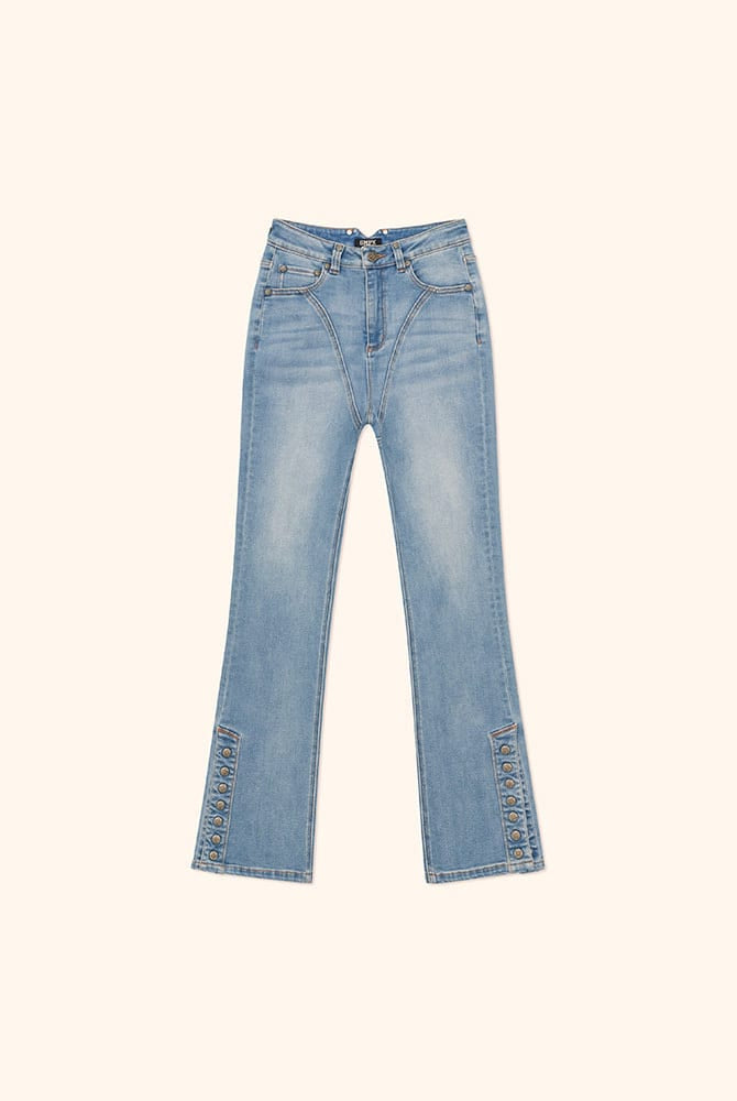 SMFK High Stretch Biker Flare Jeans in Denim