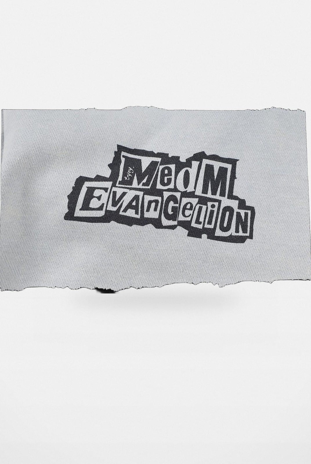 MEDM Evangelion Distressed Zip Up Hoodie in Gray - Detail
