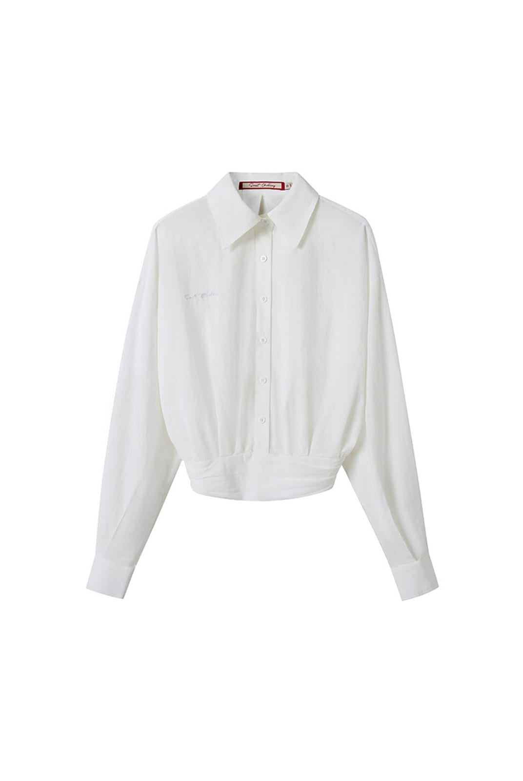 SweetChilling Wrap Hem Cropped Shirt in White
