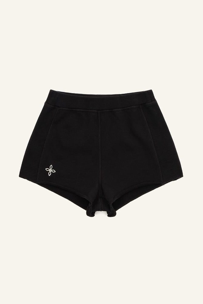 SMFK Low Rise Ribbed Cotton Shorts in Black