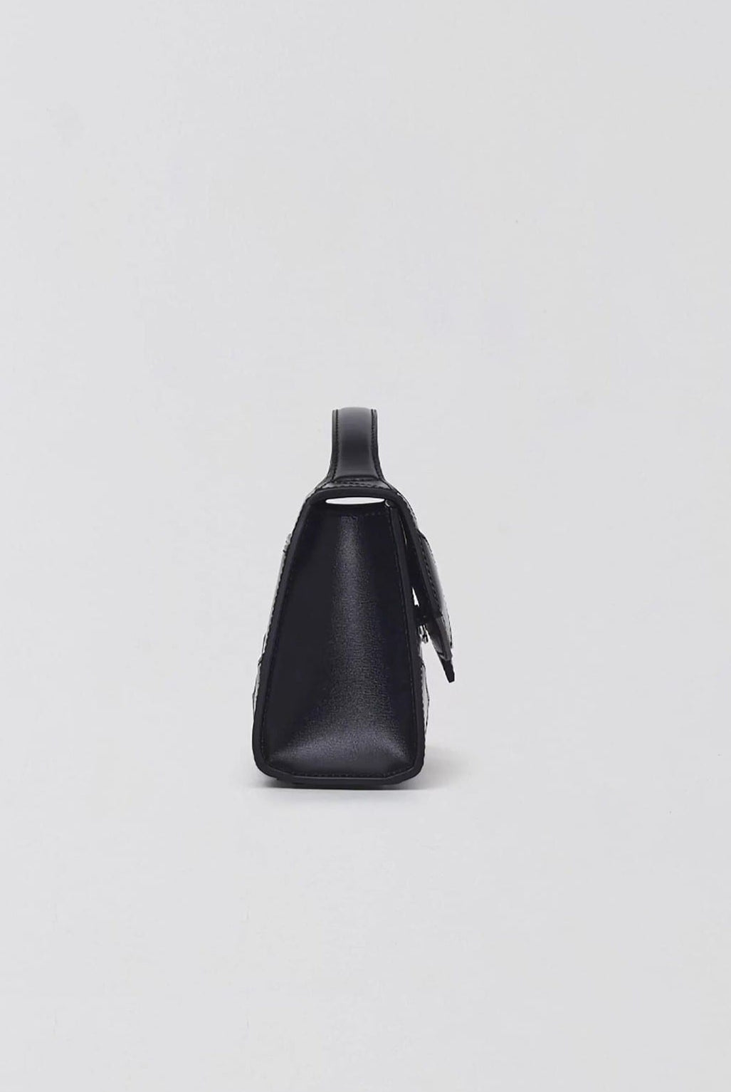 SMFK Geometric Leather Evening Clutch in Black