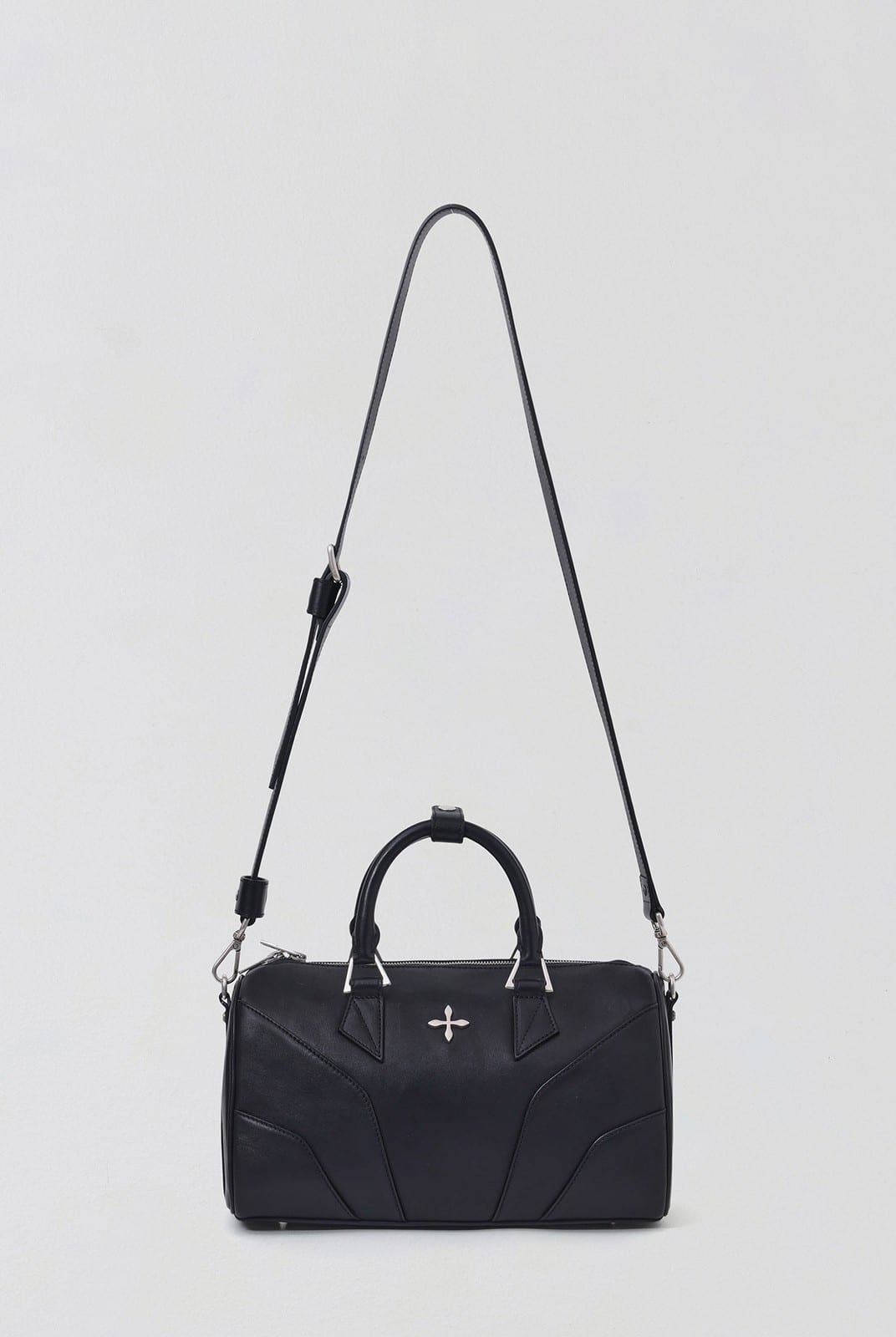 SMFK Medium Leather Cross Motif Handbag in Black