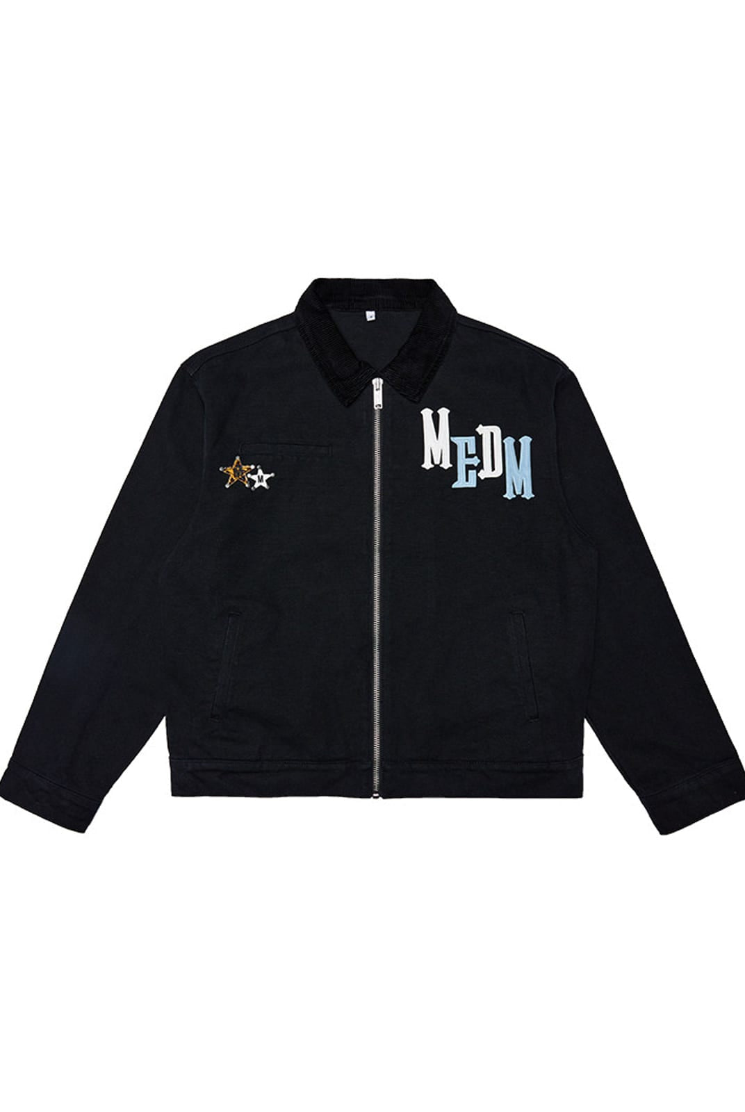 MEDM Leather Paneled Cotton Detroit Jacket in Black