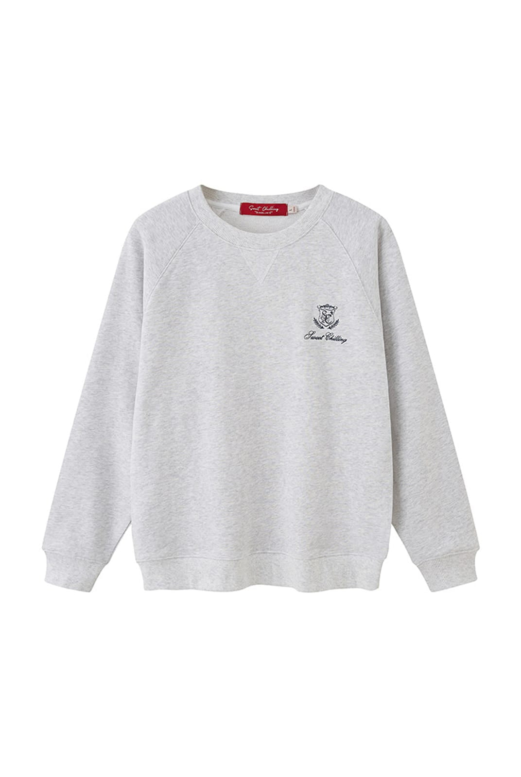 SweetChilling Embroidered Logo Cotton Sweatshirt in Heather Gray