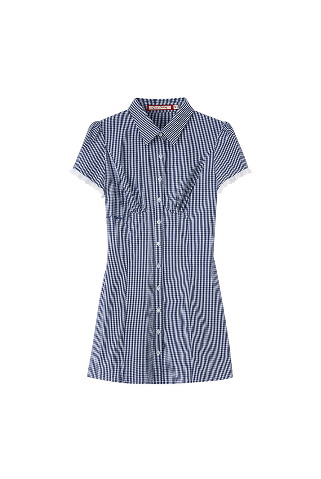 SweetChilling Fitted Cotton Blend Shirt Dress in Navy Blue