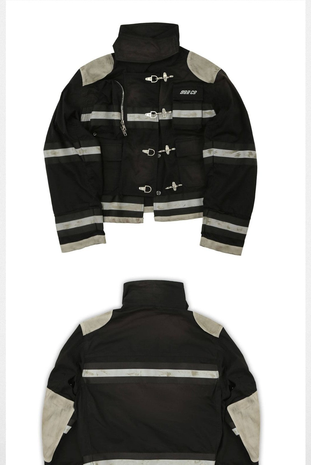 SOD Vintage Washed Firefighter Jacket in Black