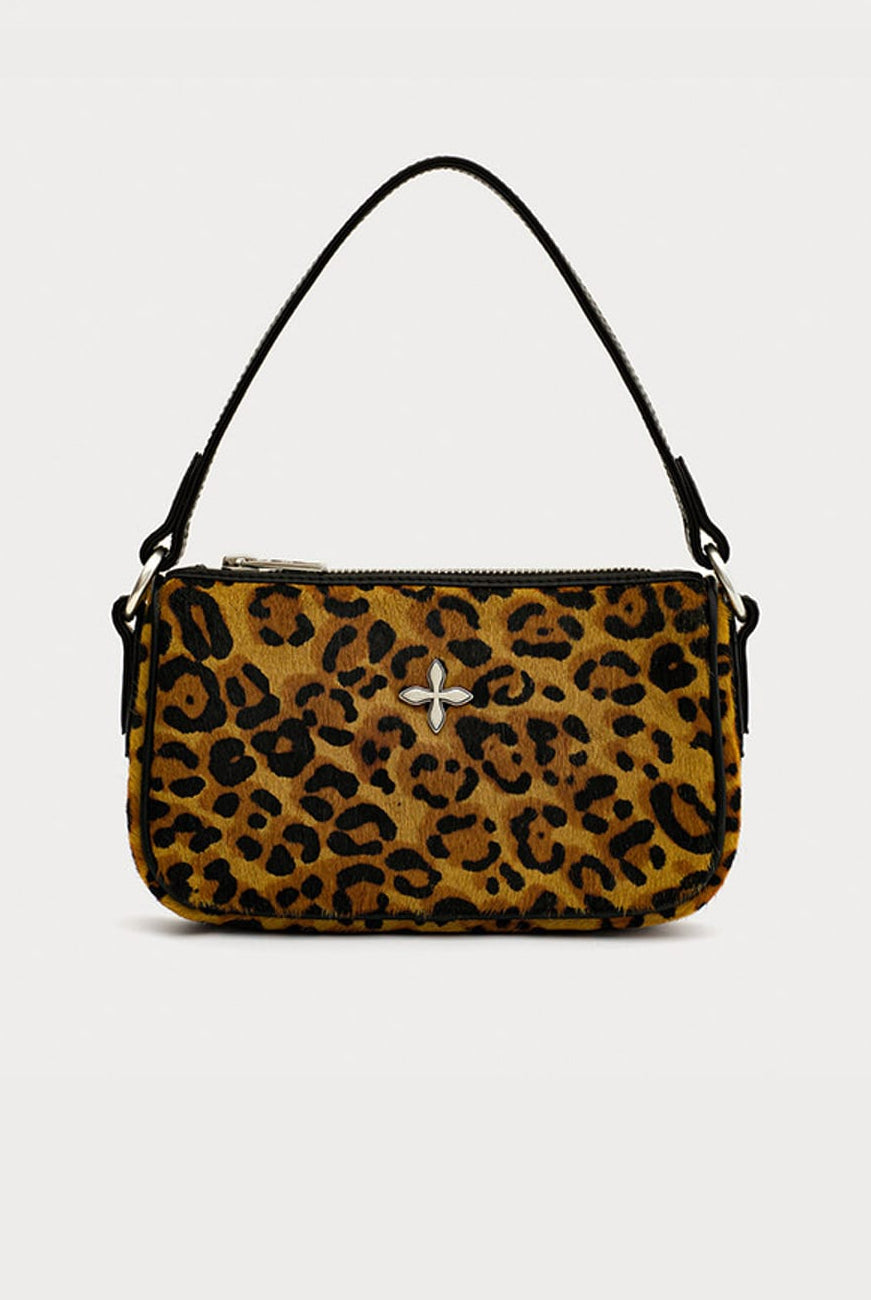 SMFK Cross Badge Leather Shoulder Bag in Print