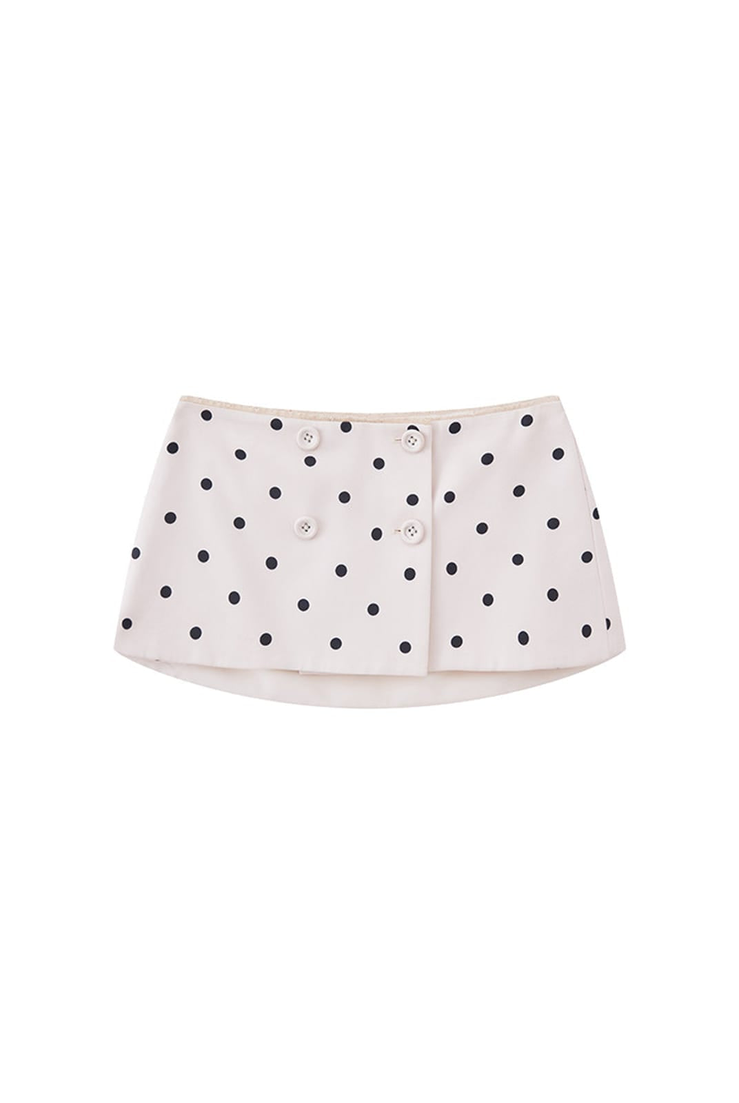 SweetChilling Double Breasted Polka Dot Mini Skirt in White