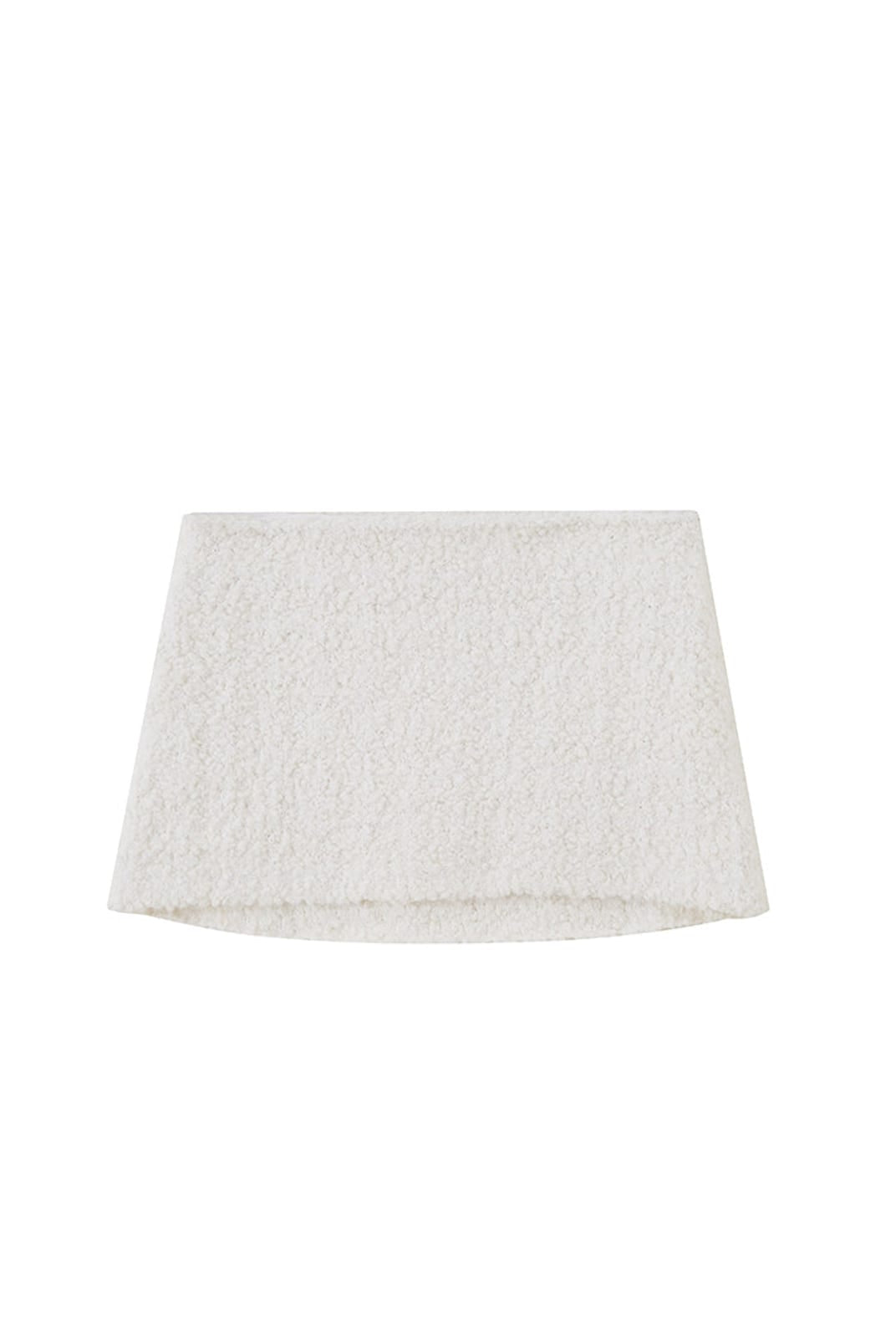 SweetChilling Textured Wool Blend Mini Skirt in White