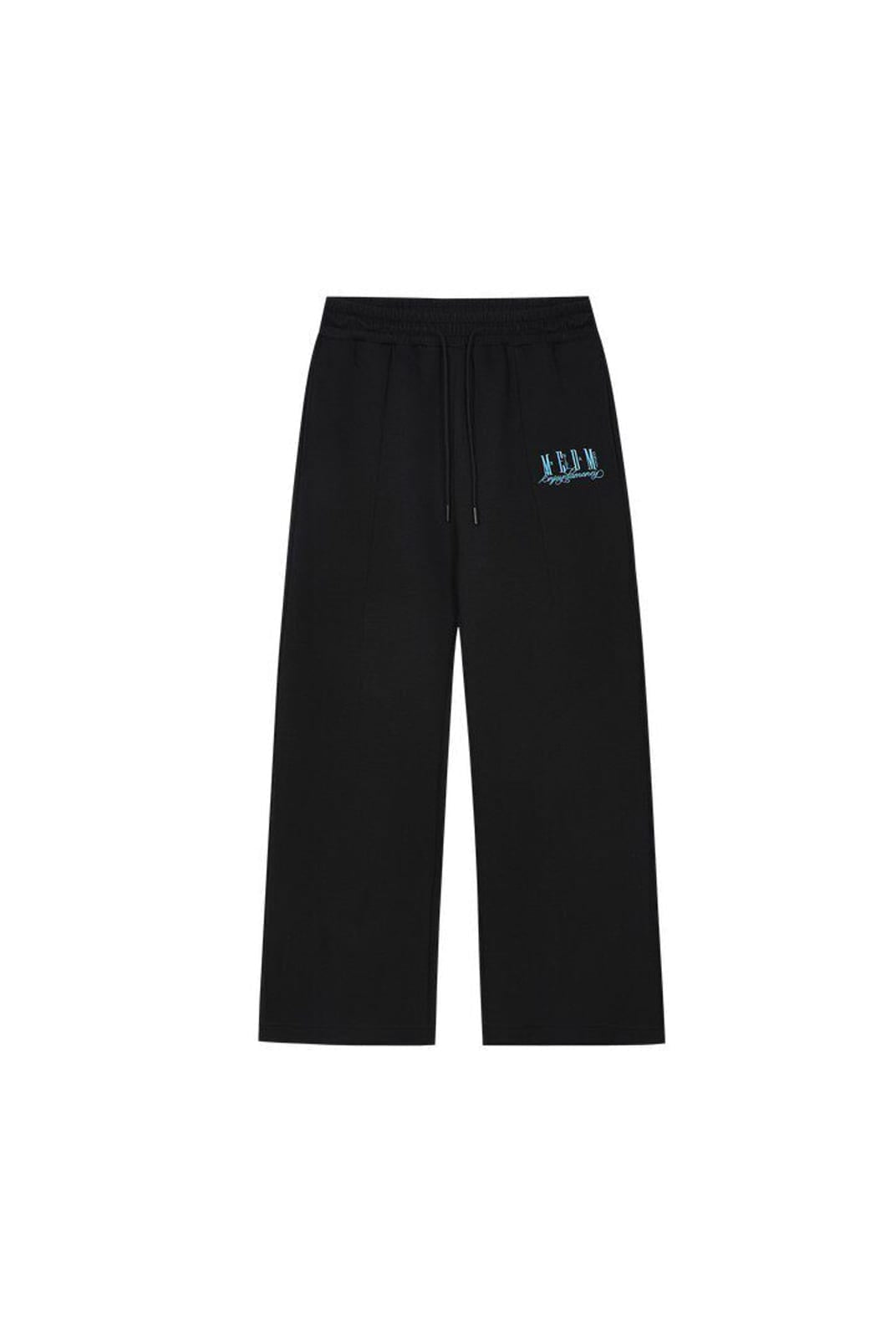 MEDM Cotton Blend Straight Leg Sweatpants in Black