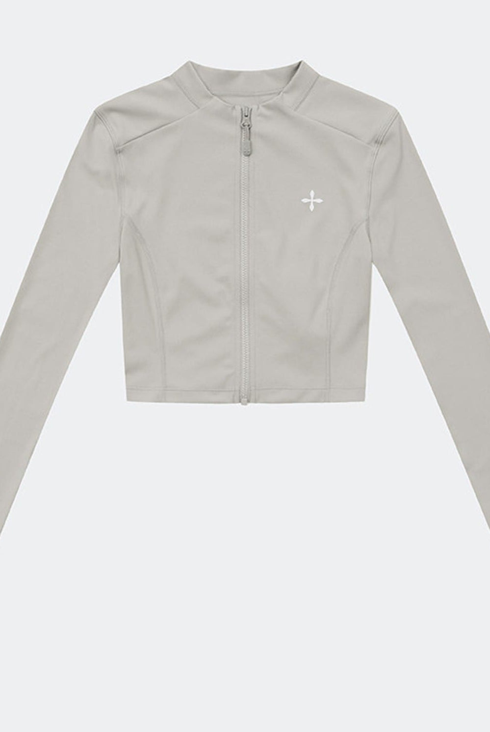 SMFK Zip Front Cropped Activewear Jacket in Gray