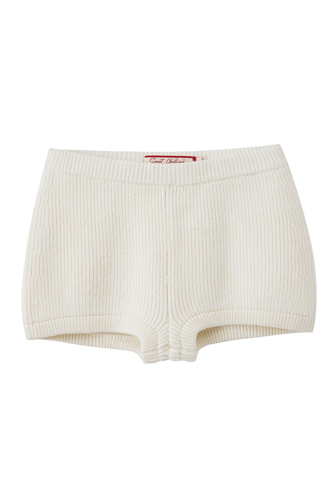 SweetChilling Ribbed Wool Blend Shorts in White